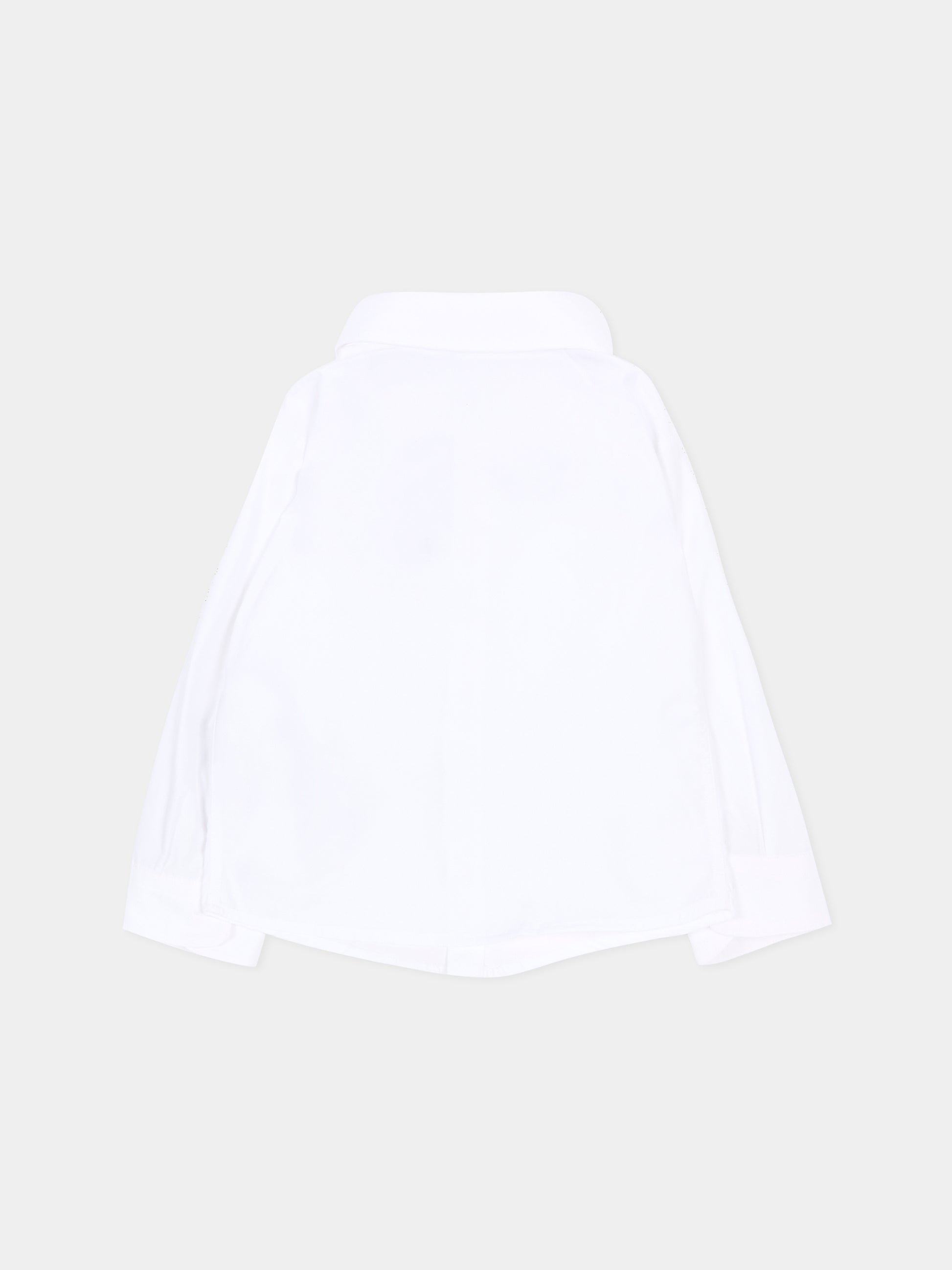Camicia bianca per neonato con logo ricamato,Balmain Kids,BY5530 P0562 100NE
