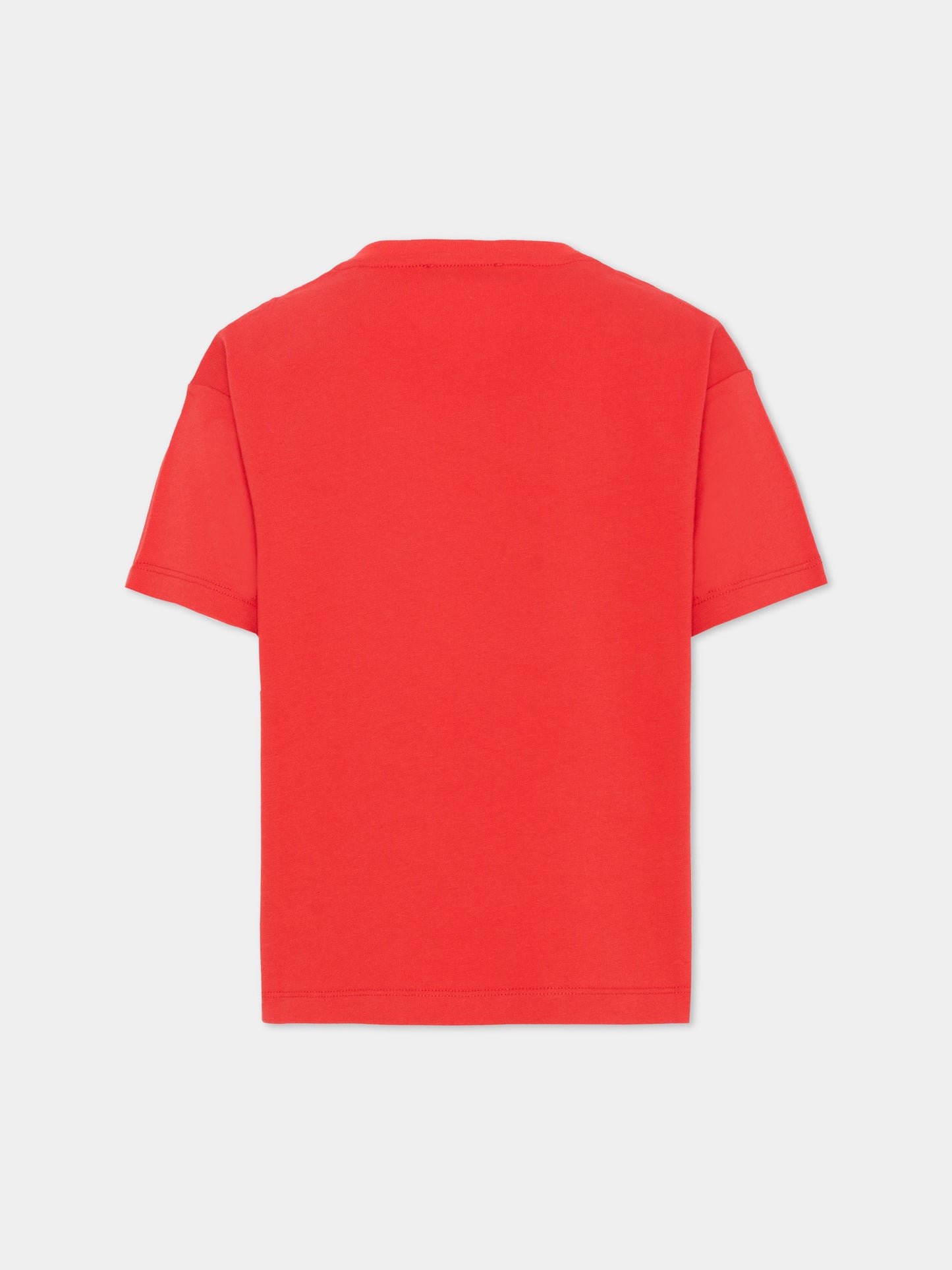 T-shirt rossa per bambino con logo ricamato,Balmain Kids,BY8P51-Z3672 412