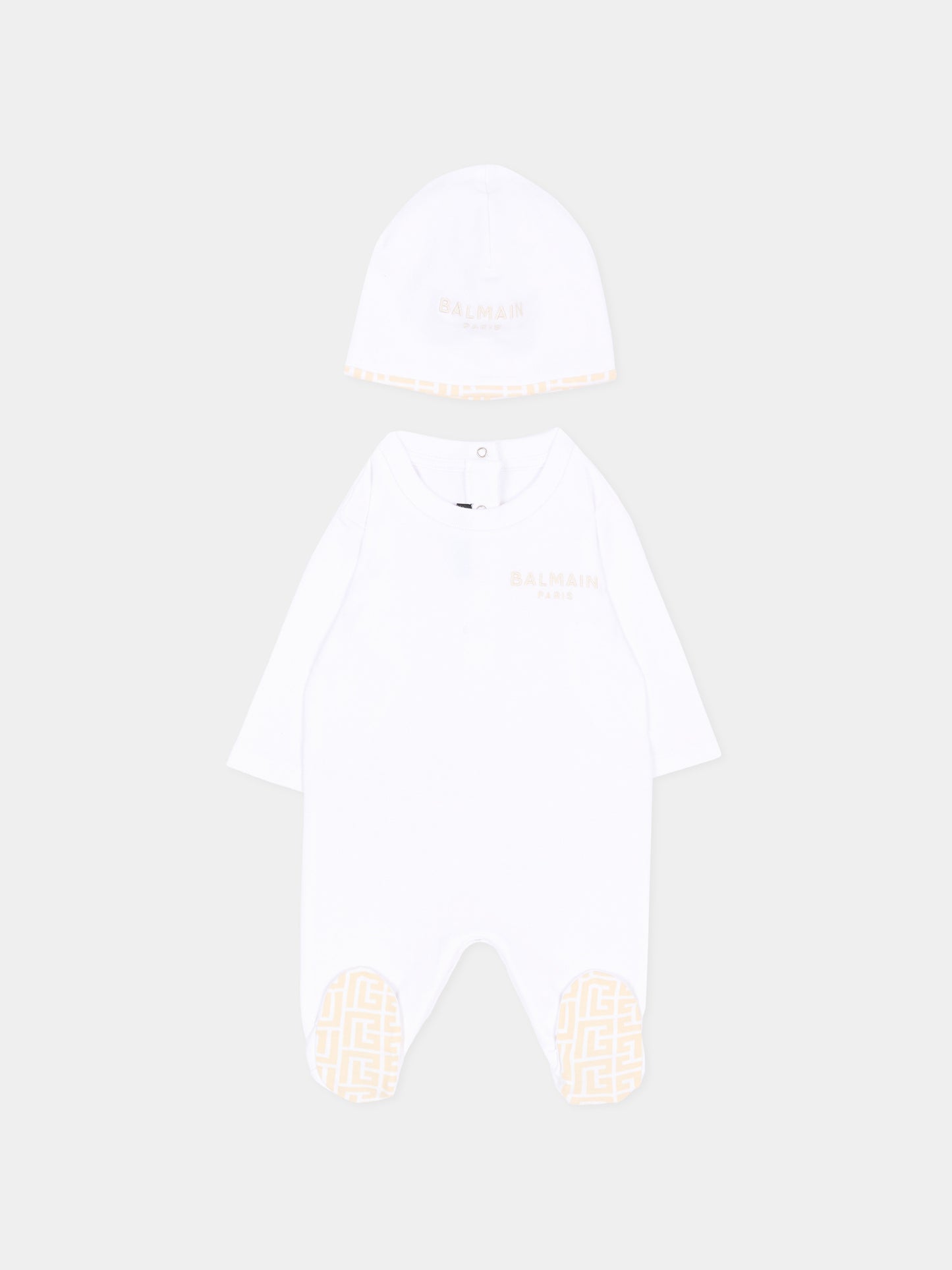 Ensemble de combinaison blanc pour nouveau-nés avec logo