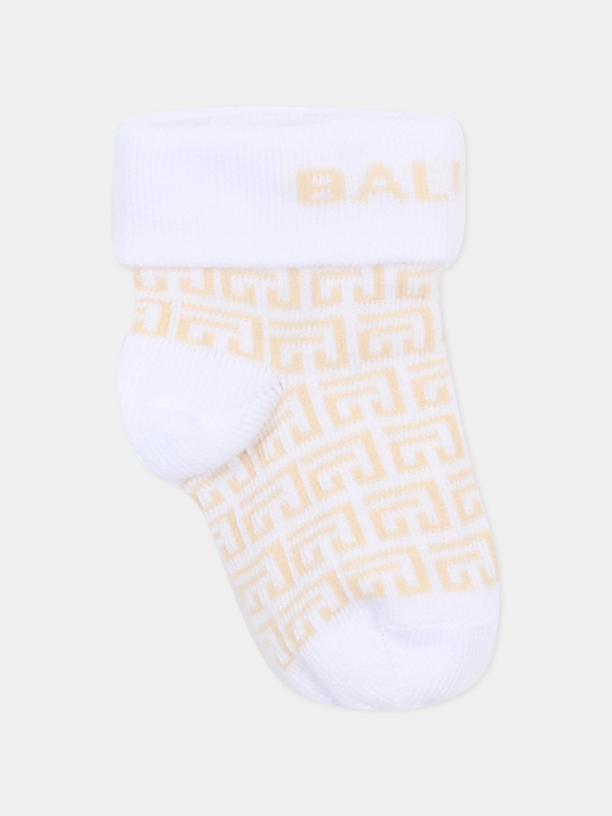 Set calzini multicolor per neonati con logo,Balmain Kids,BYB580 Z0553 999