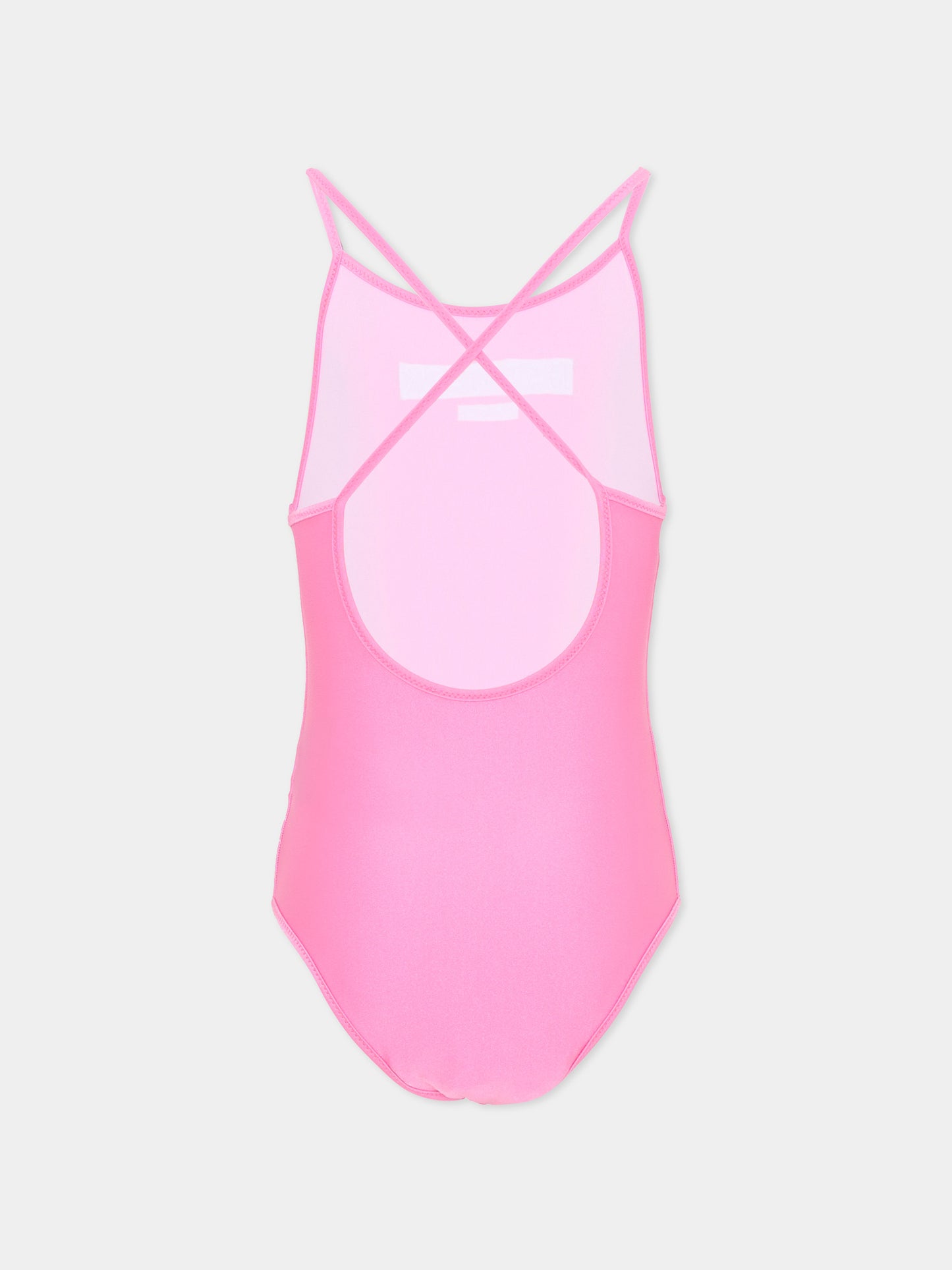 Costume intero rosa per bambina,Balmain Kids,BYCA09-Z0005 552BC