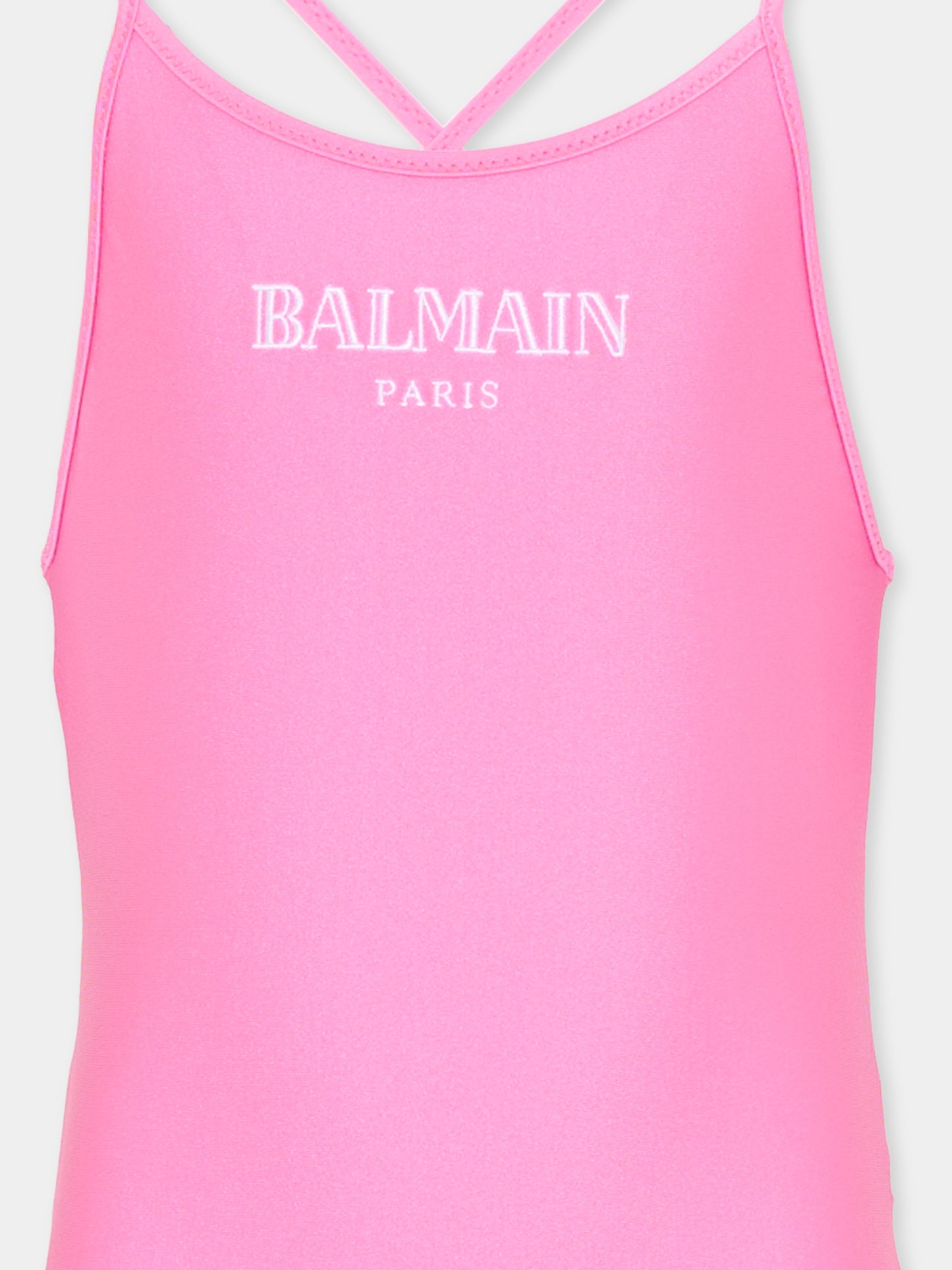 Costume intero rosa per bambina,Balmain Kids,BYCA09-Z0005 552BC