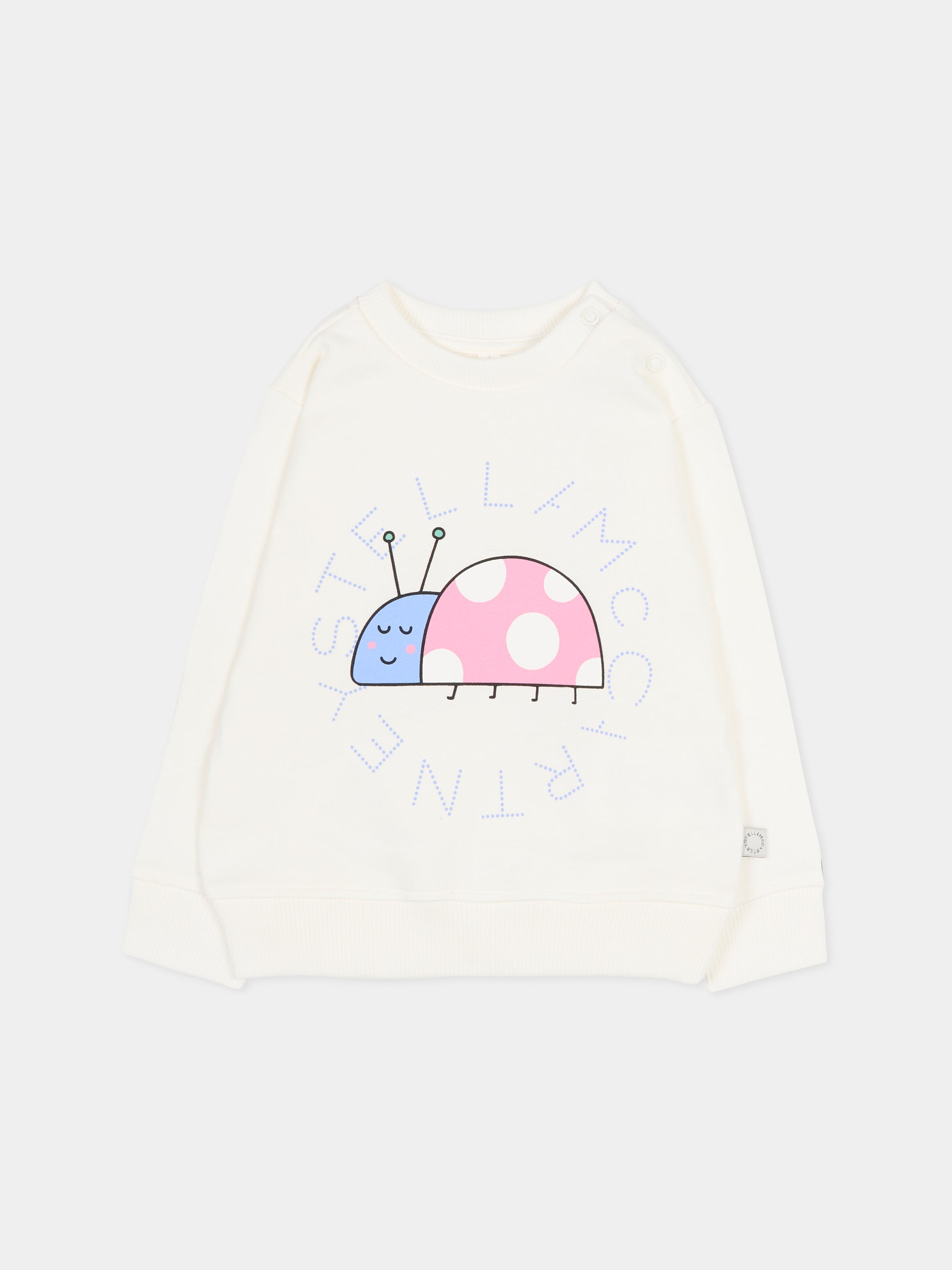 Felpa avorio per neonata con stampa coccinella,Stella Mccartney Kids,TY4010-Z0499 101