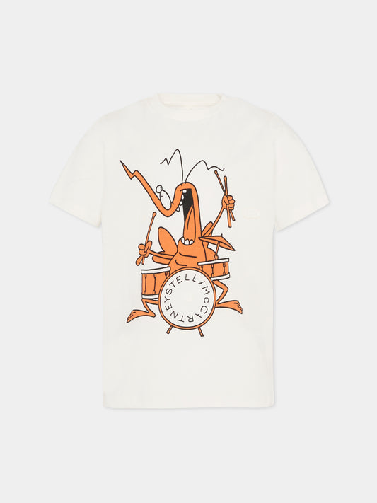 T-shirt ivoire pour garçon avec imprimé insectes