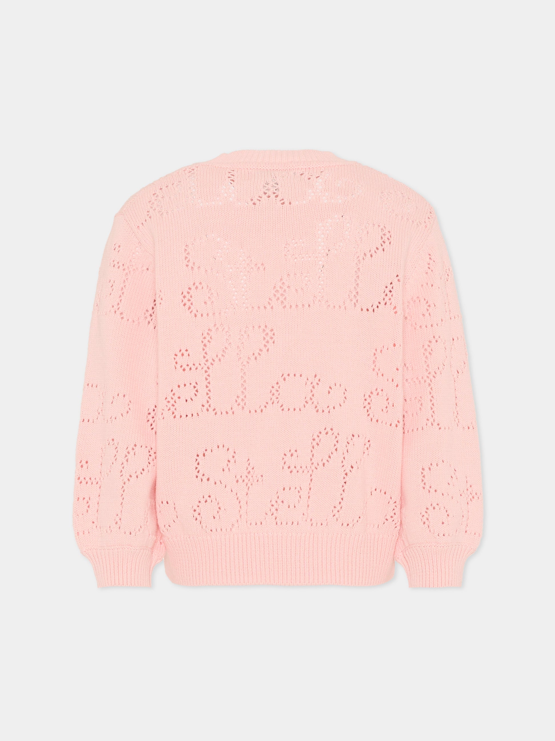 Maglione rosa per bambina con logo,Stella Mccartney Kids,TY9A70-Z1876 51R