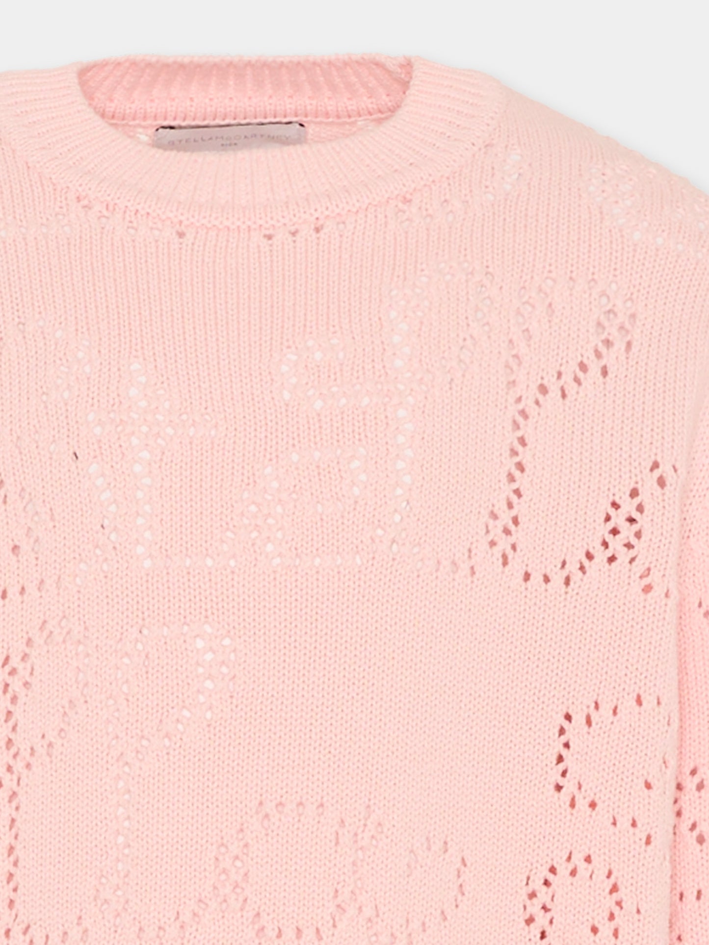 Maglione rosa per bambina con logo,Stella Mccartney Kids,TY9A70-Z1876 51R