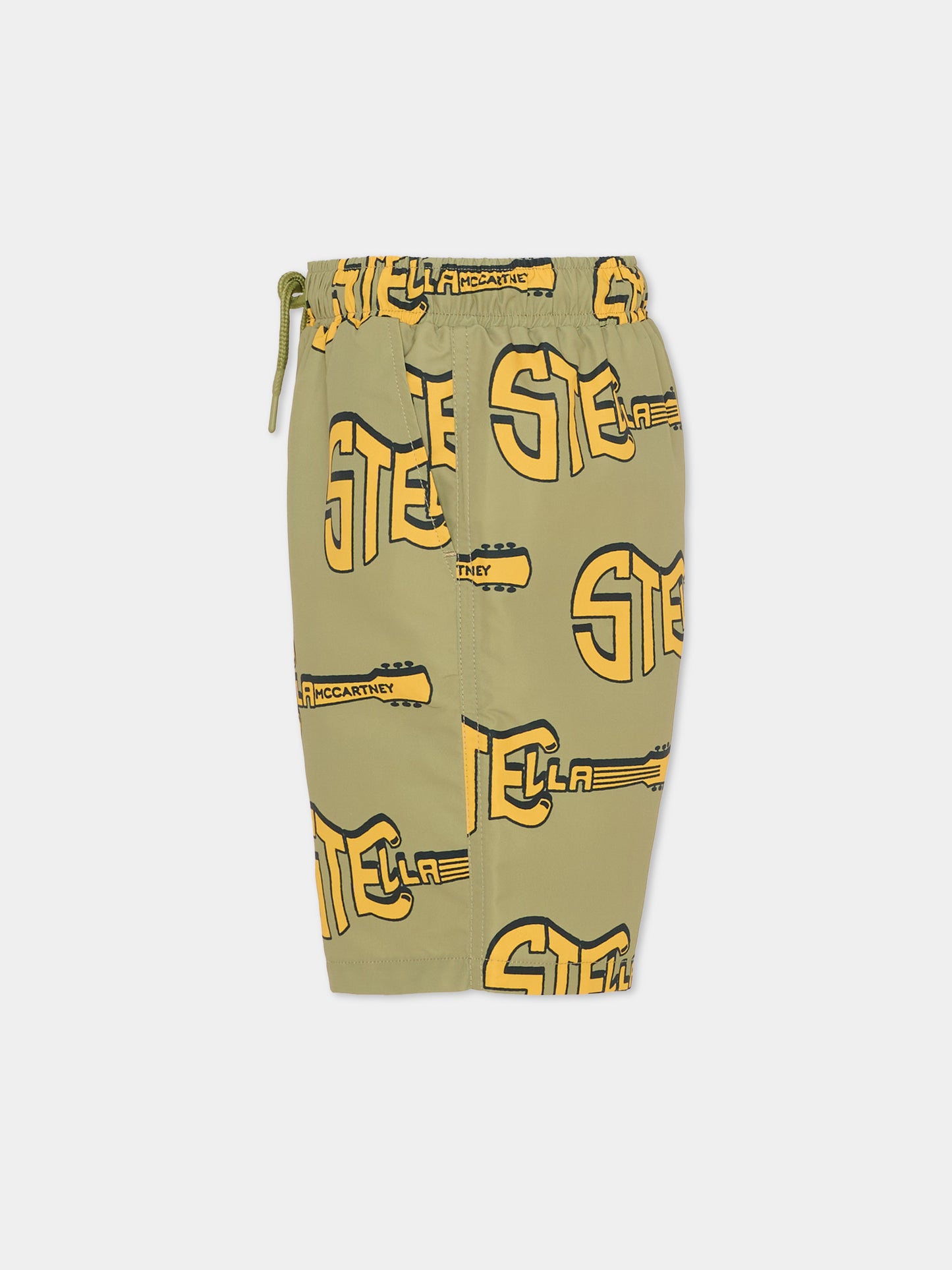 Boxer mare verde per bambino con chitarra,Stella Mccartney Kids,TYCP59-Z3527 663MC