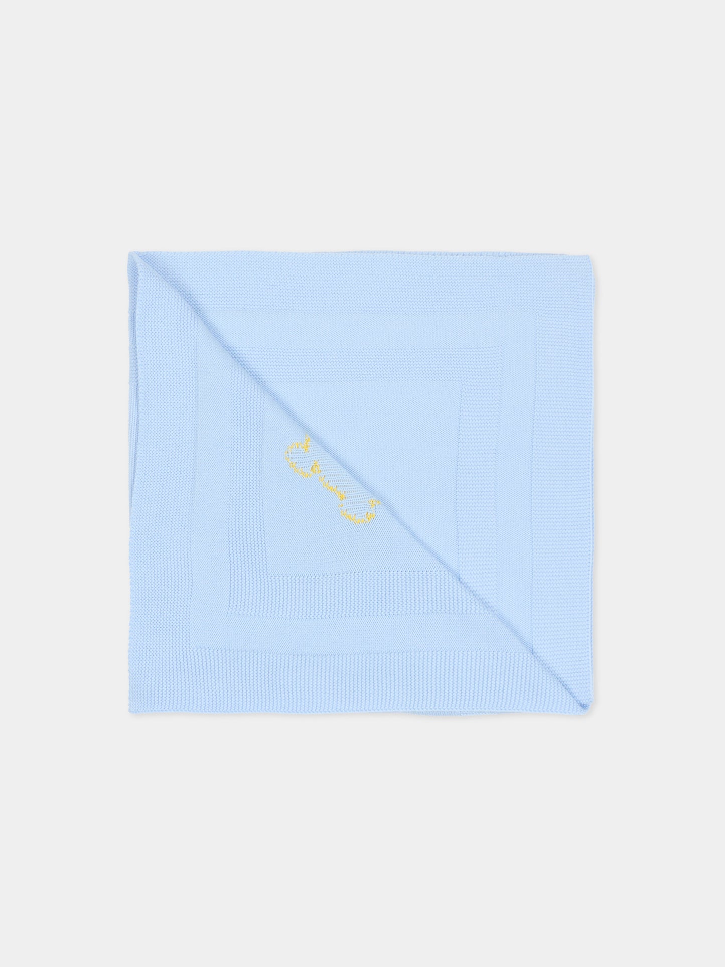 Coperta celeste per neonato con ricamo palline da tennis,Stella Mccartney Kids,TY0510-Z2423 602