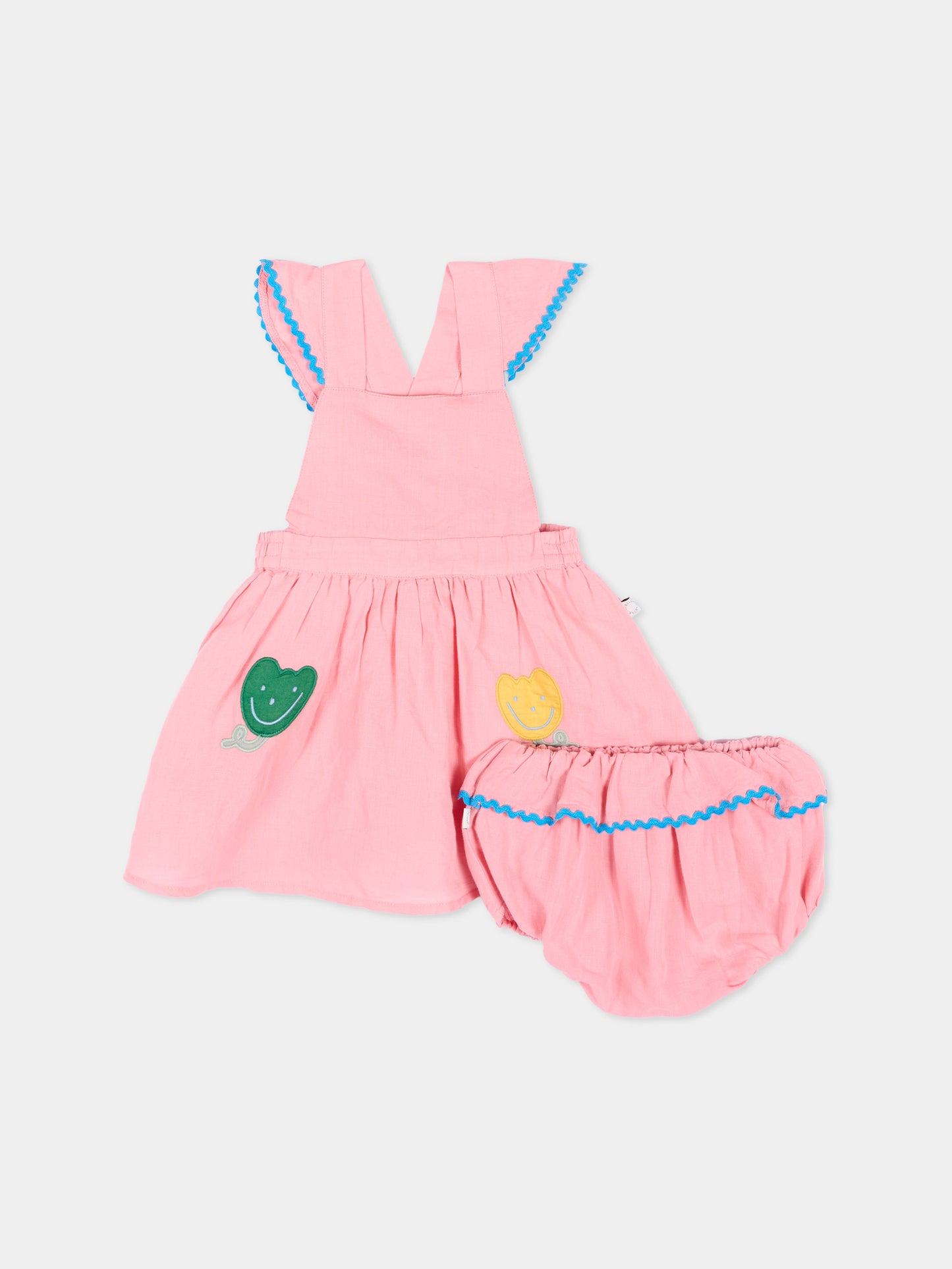Vestito rosa per neonata con tulipani,Stella Mccartney Kids,TY1122-Z0138 509
