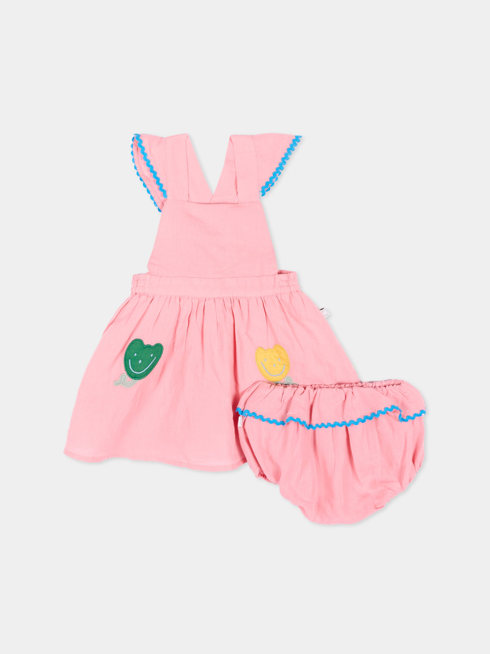 Vestito rosa per neonata con tulipani,Stella Mccartney Kids,TY1122-Z0138 509
