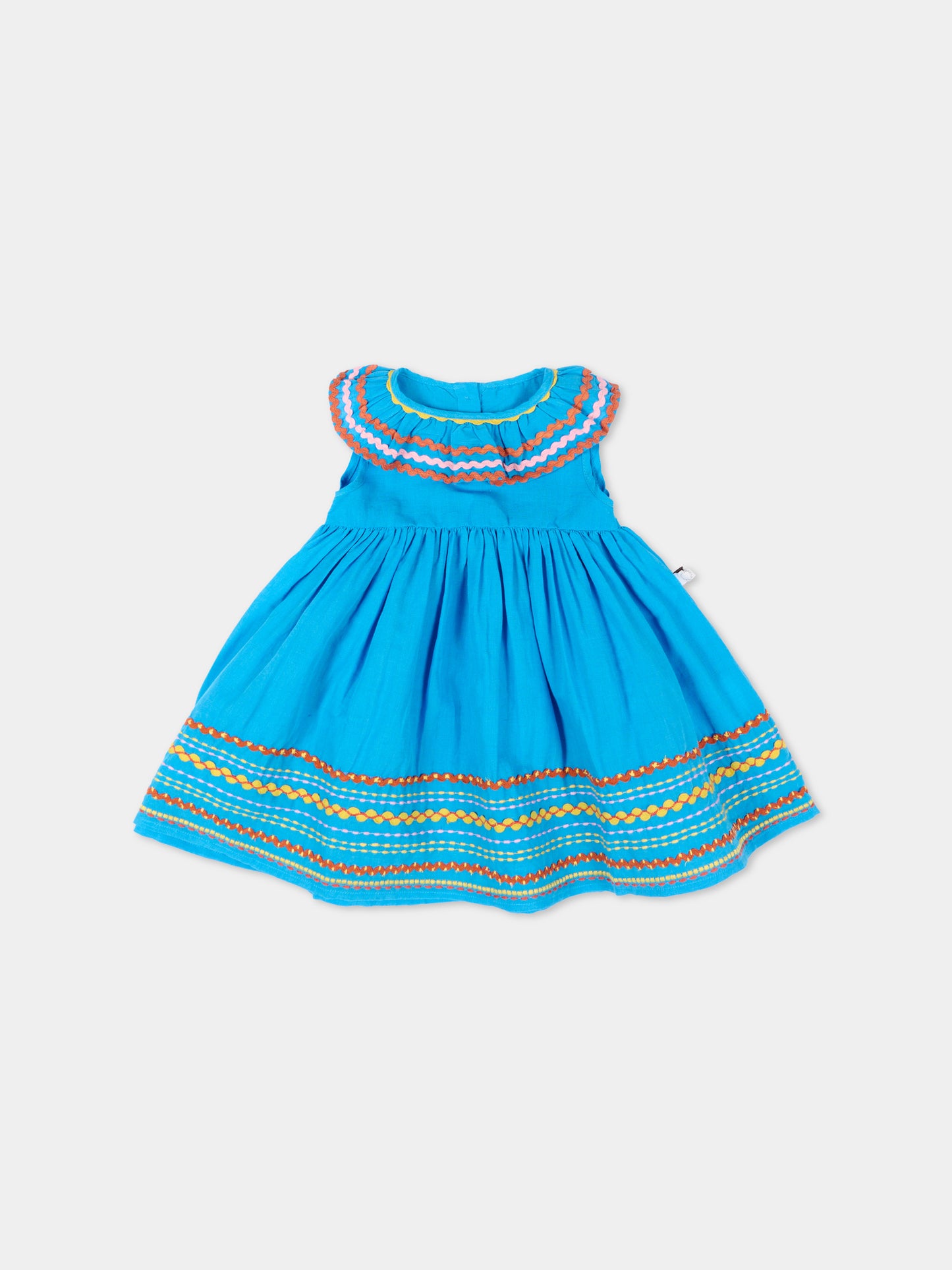Vestito azzurro per neonata con ricami,Stella Mccartney Kids,TY1152-Z0138 673