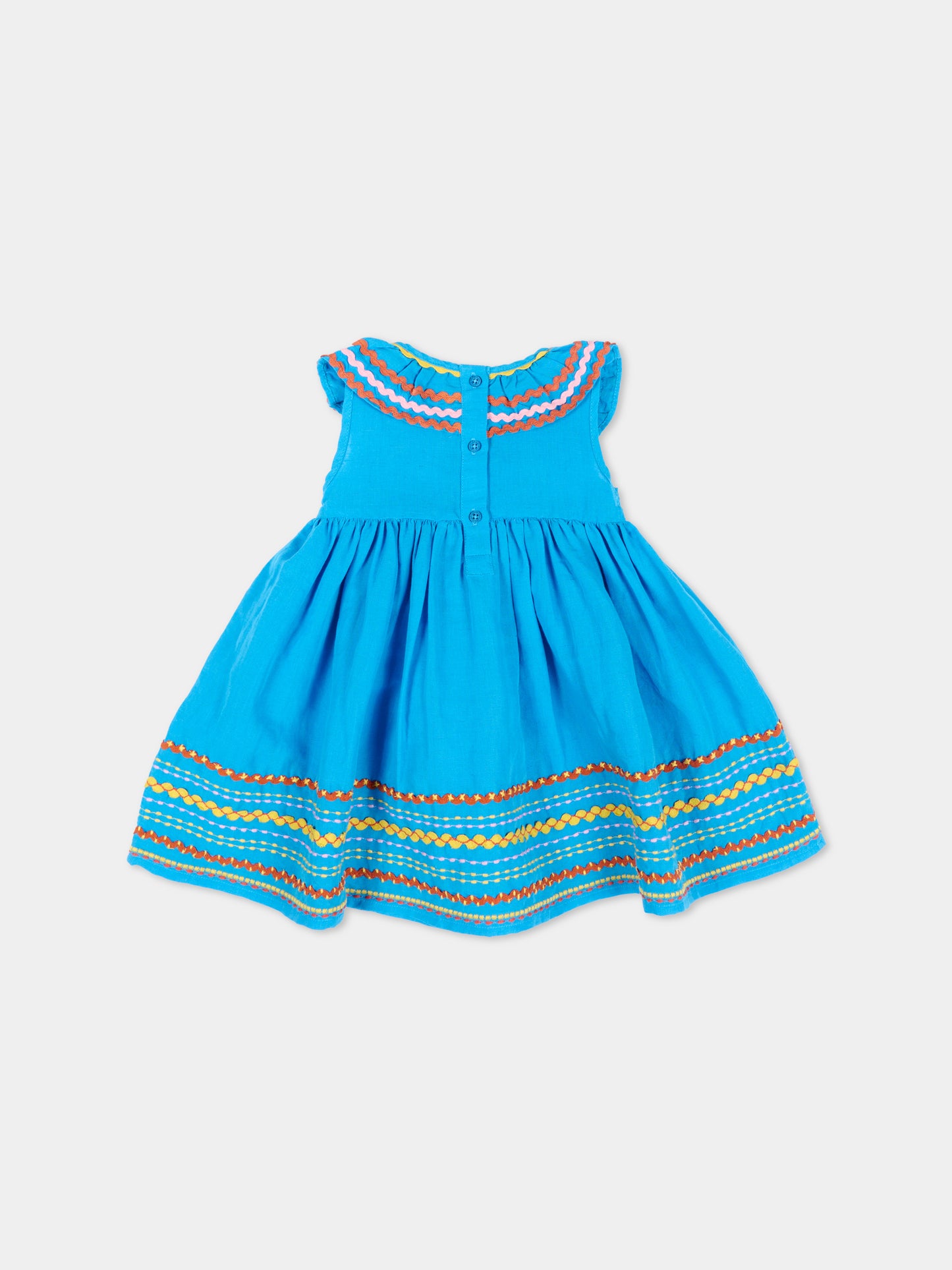Vestito azzurro per neonata con ricami,Stella Mccartney Kids,TY1152-Z0138 673