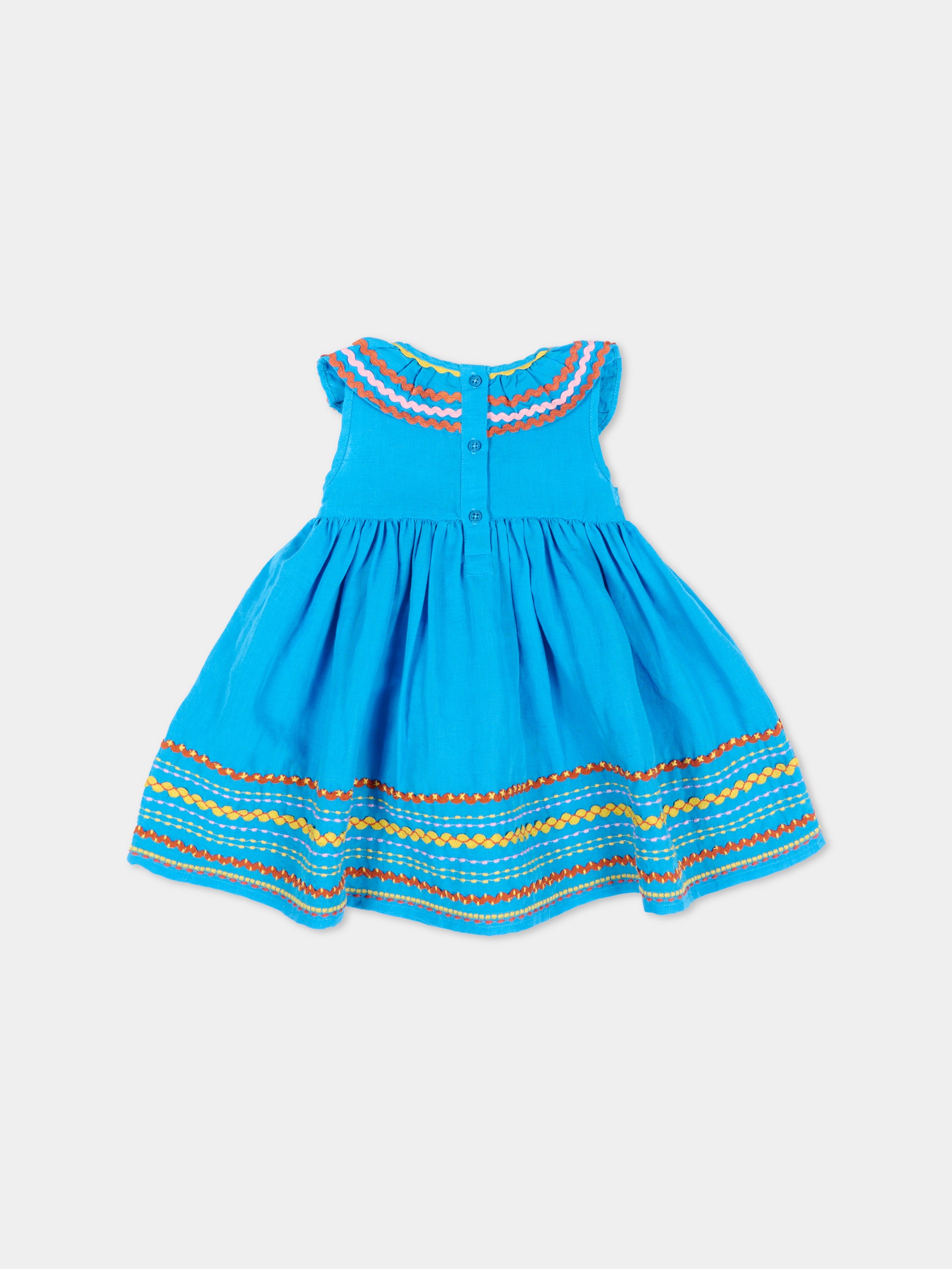 Vestito azzurro per neonata con ricami,Stella Mccartney Kids,TY1152-Z0138 673