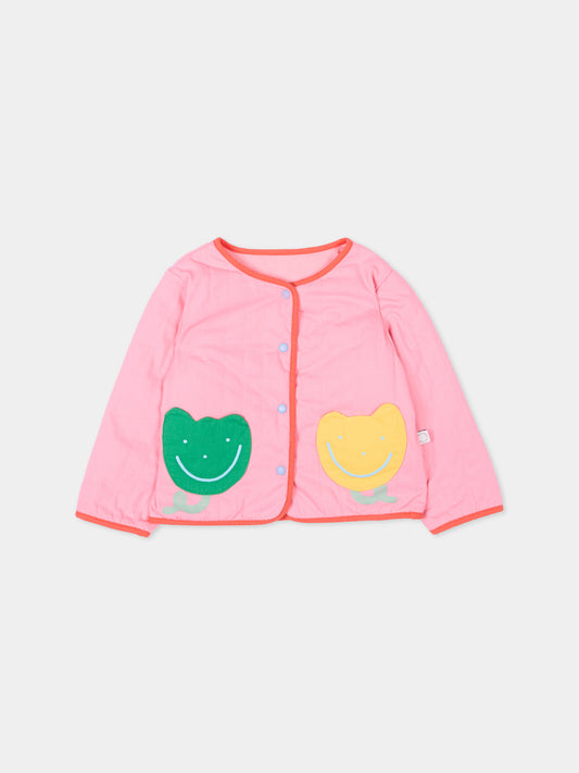 Giubbotto rosa per neonata con tulipani,Stella Mccartney Kids,TY2027-Z1609 509
