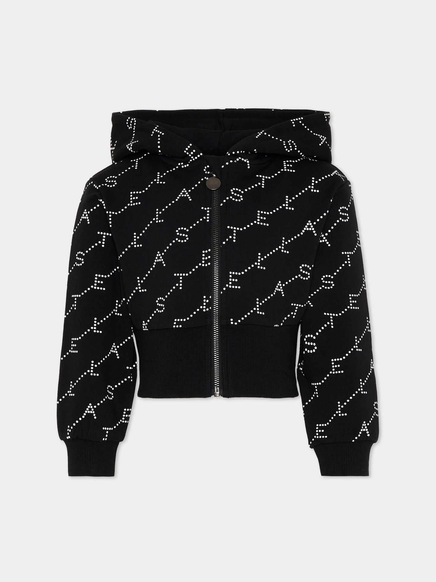Felpa nera per bambina con logo,Stella Mccartney Kids,TY4B50-Z3477 930BC
