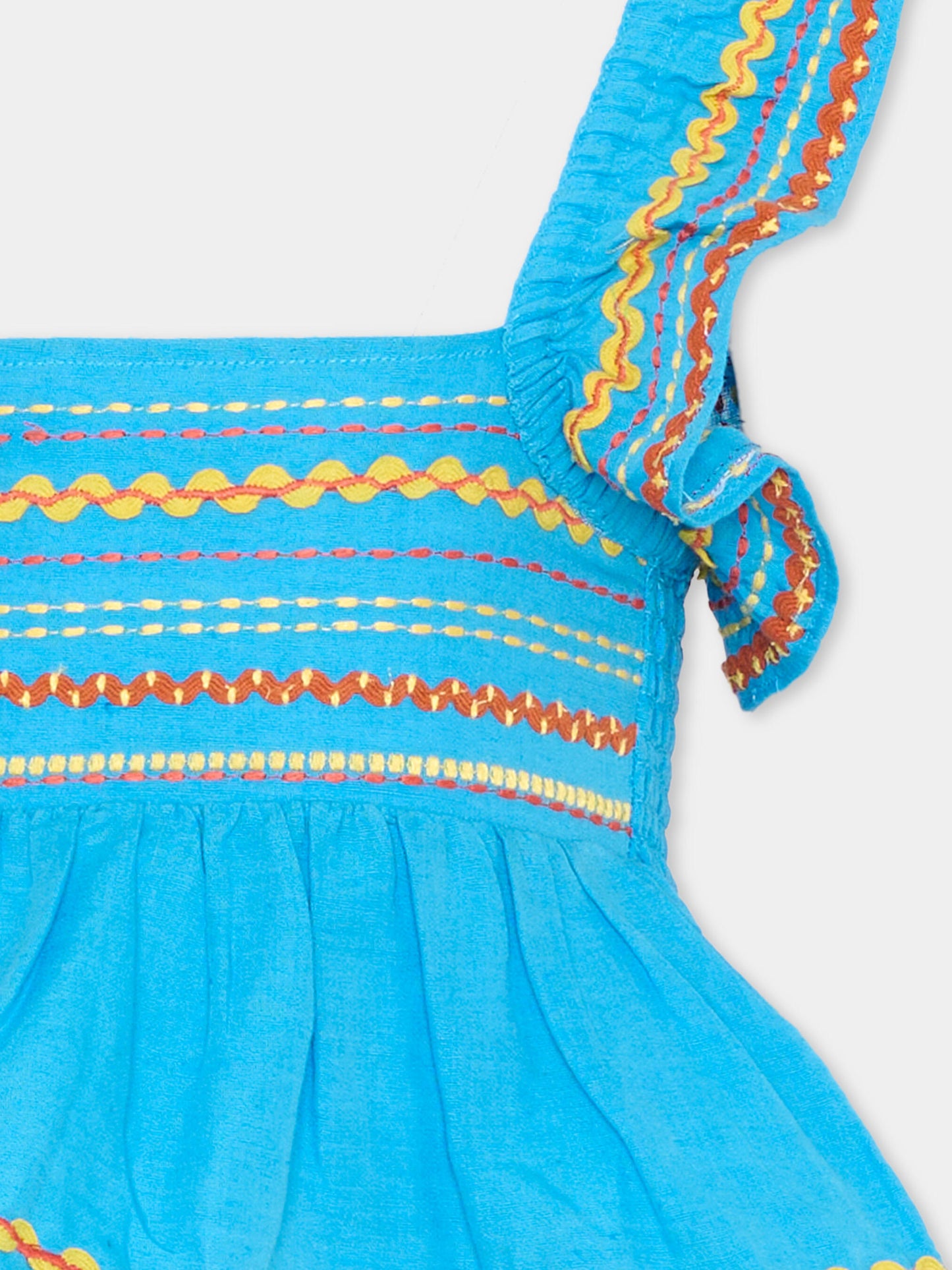 Top azzurro per bambina con volant,Stella Mccartney Kids,TY5A82-Z0138 673