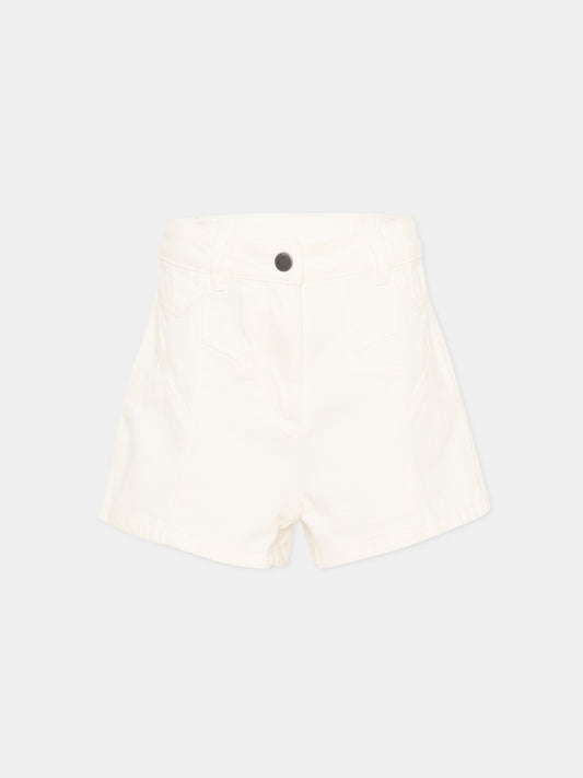Shorts avorio per bambina con stelle,Stella Mccartney Kids,TY6F39-Z3457 101
