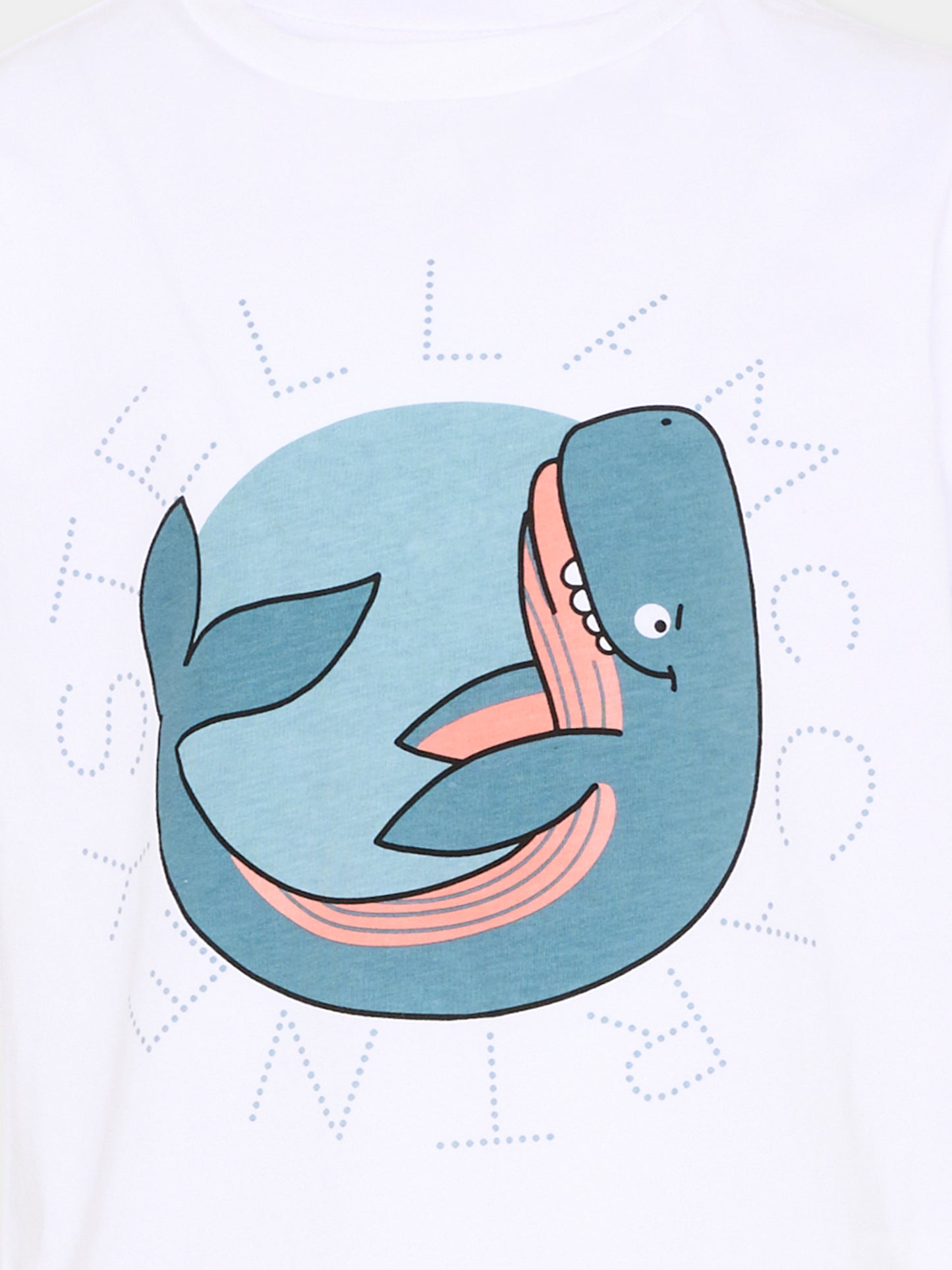 T-Shirt bianca per bambino con balena,Stella Mccartney Kids,TY8Q61-Z0434 100