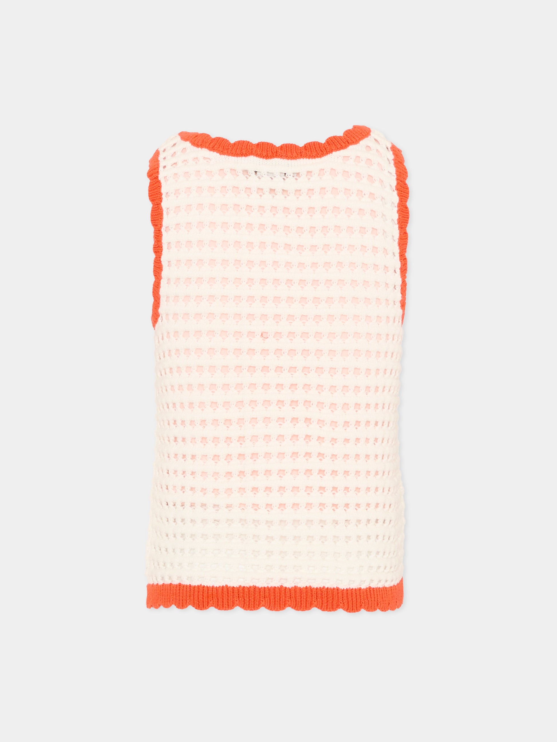 Top avorio per bambina con fiori,Stella Mccartney Kids,TY9A22-Z1876 101