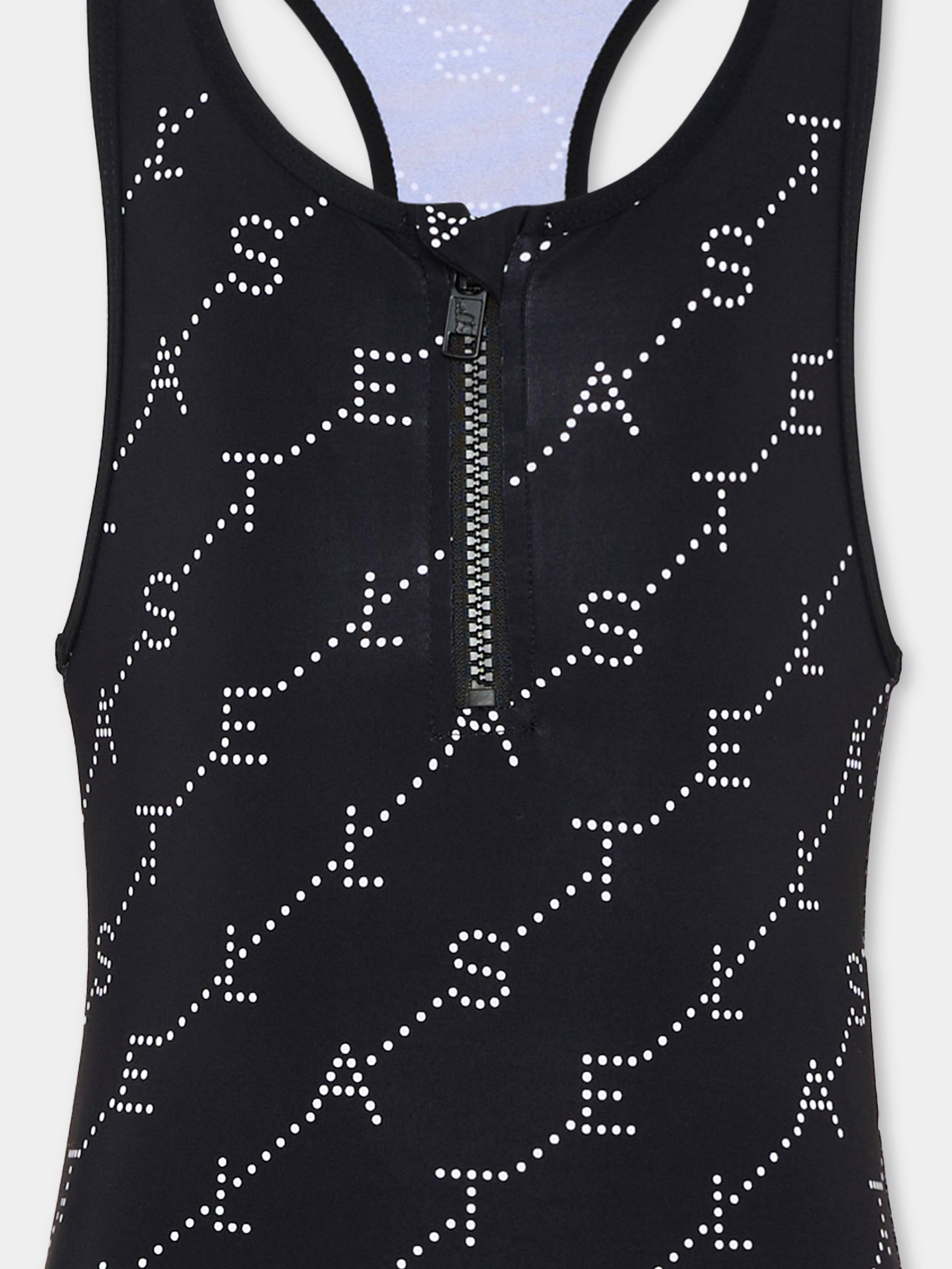 Costume intero nero per bambina con logo,Stella Mccartney Kids,TYCA09-Z3479 930BC