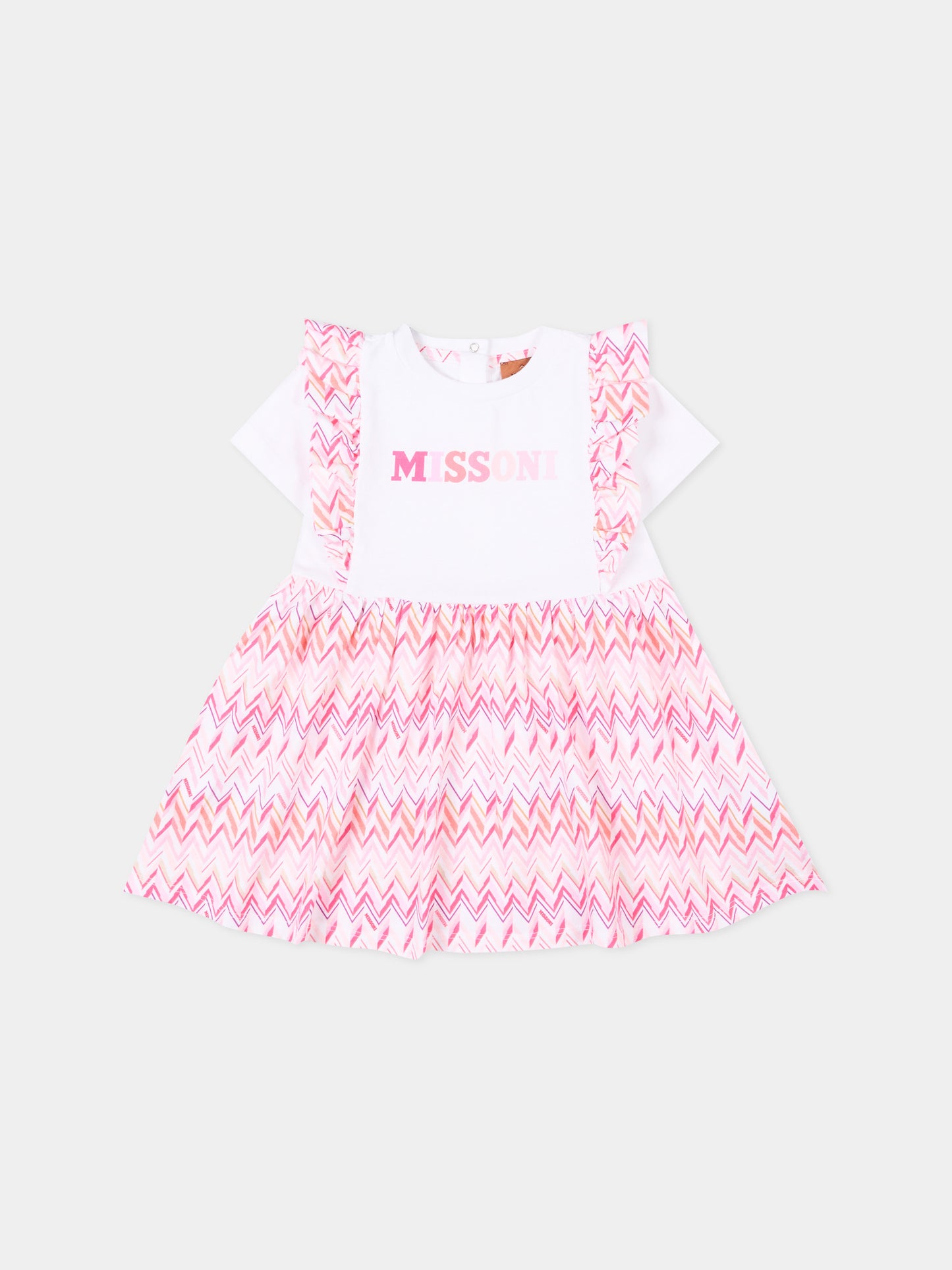 Vestito rosa per neonata con logo,Missoni,MY1000-Z3674 100FU