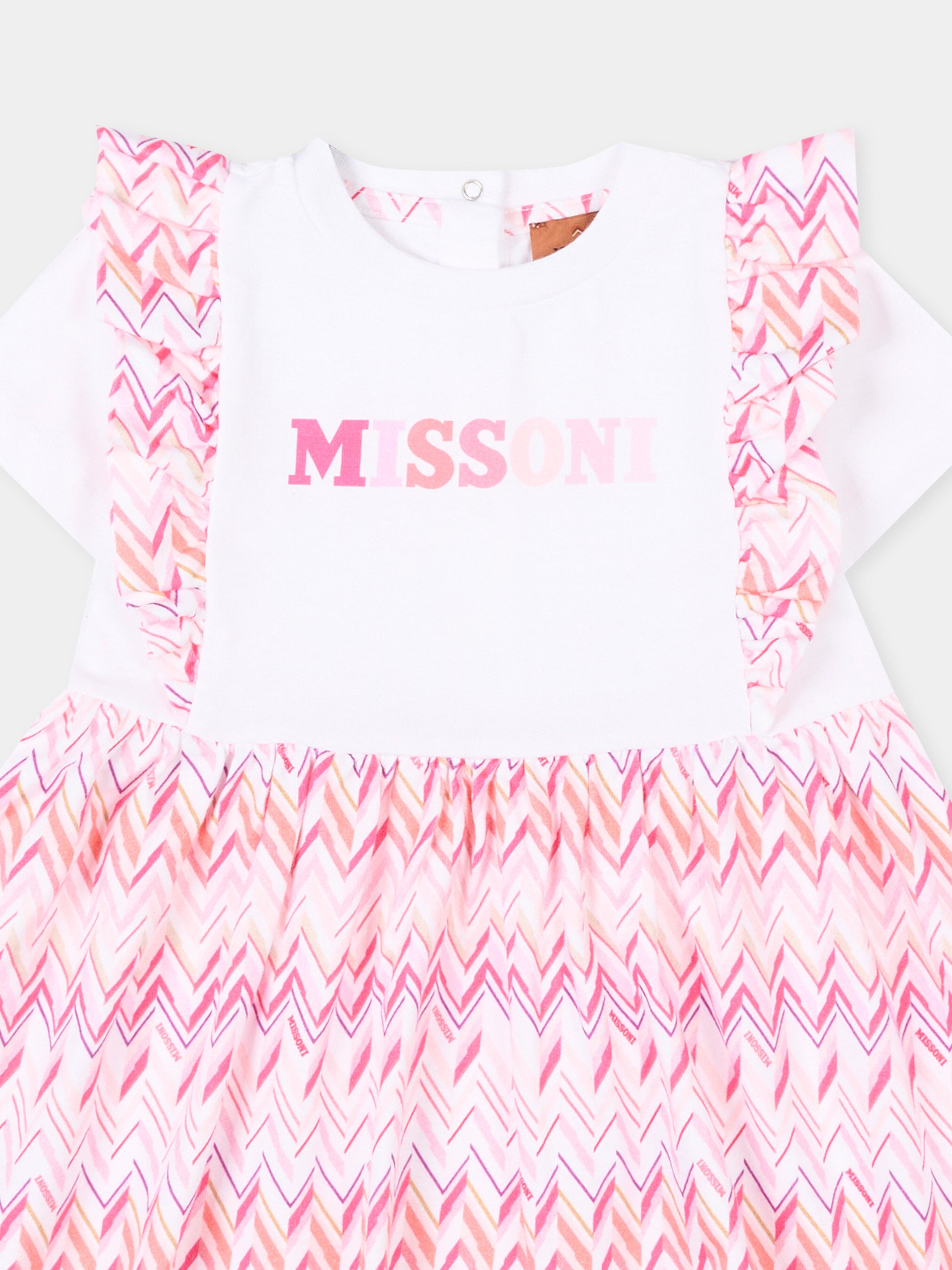 Vestito rosa per neonata con logo,Missoni,MY1000-Z3674 100FU