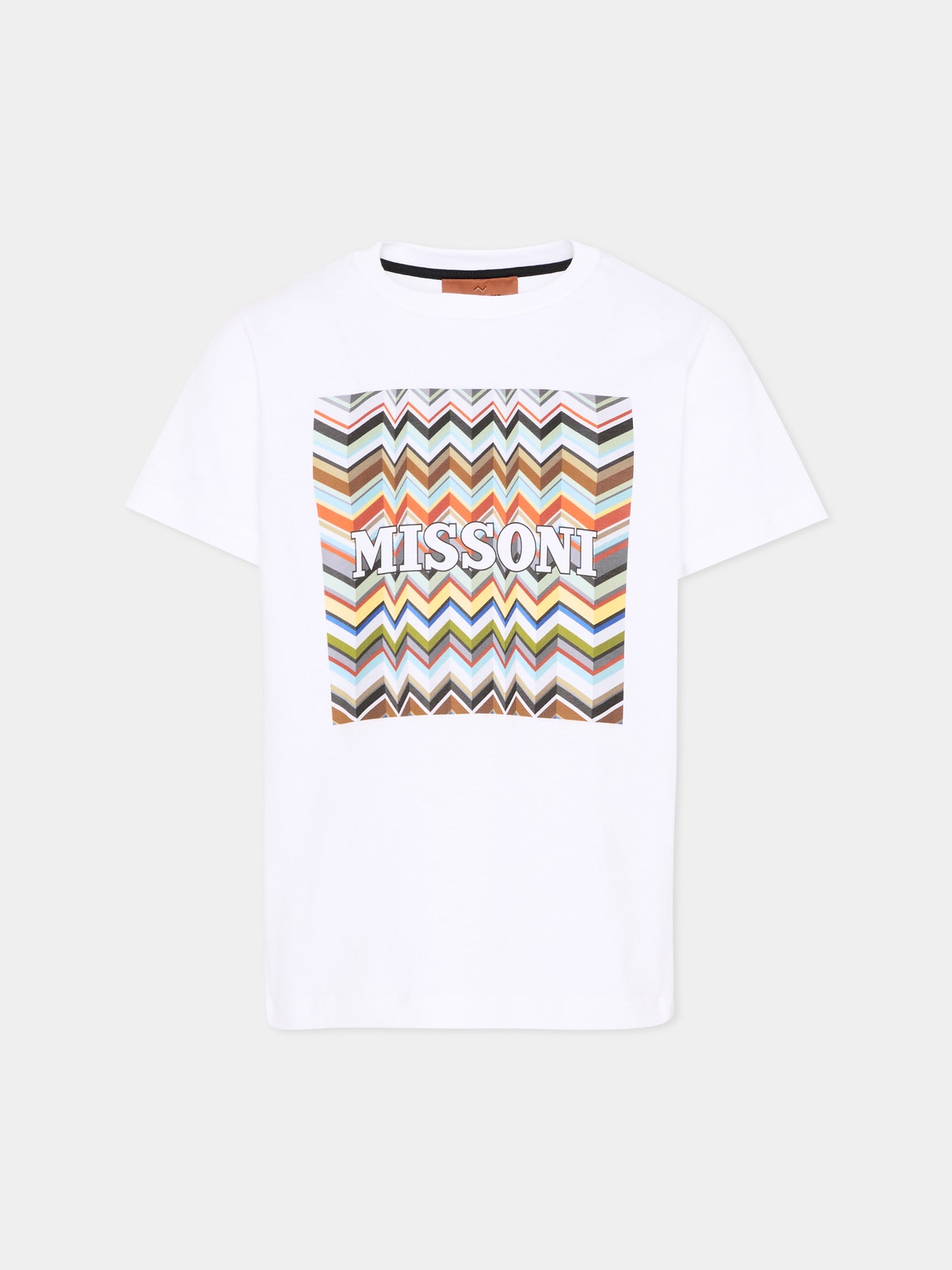 T-Shirt bianca per bambini con logo,Missoni,MY8P91-Z3672 100MC