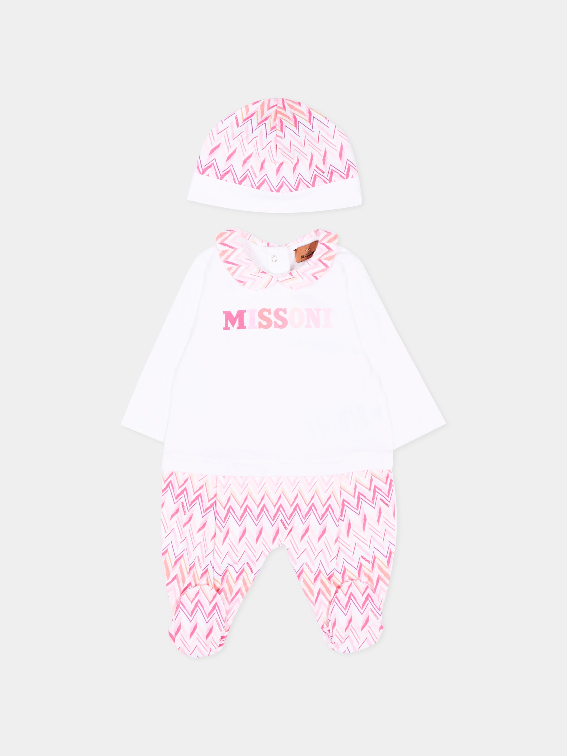 Set tutina rosa per neonata con logo,Missoni,MYB010-Z3672 100FU