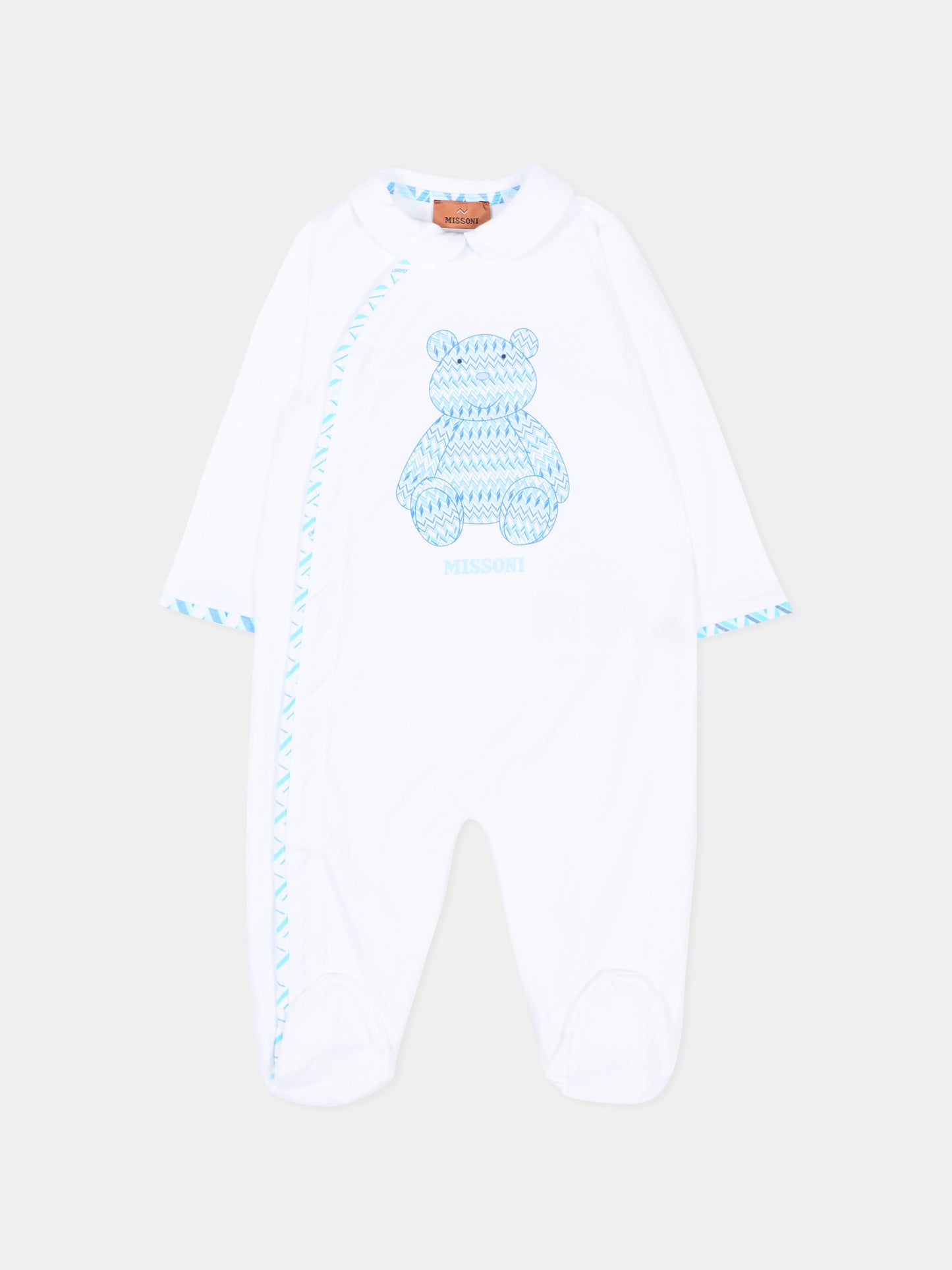 Set tutina bianco per neonato con motivo chevron,Missoni,MYB520-Z3672 100AZ