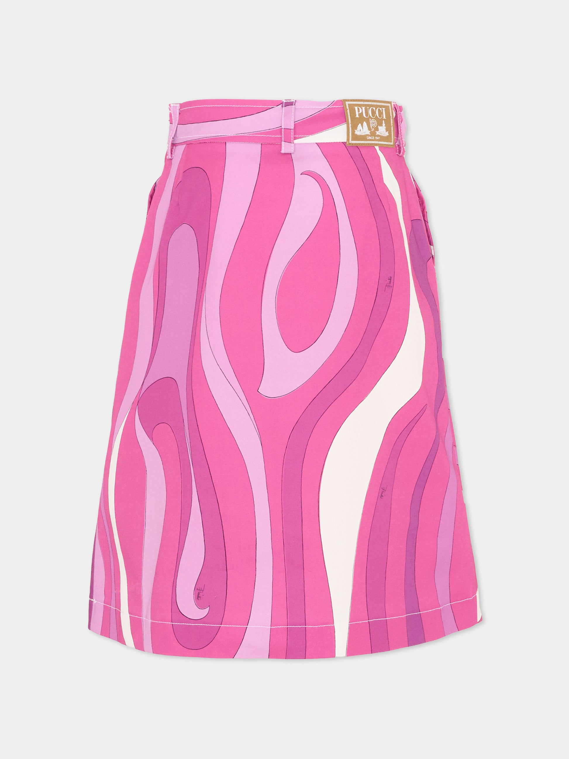 Gonna viola per bambina con patch logo,Emilio Pucci Junior,PY7B14-G0206 570BC