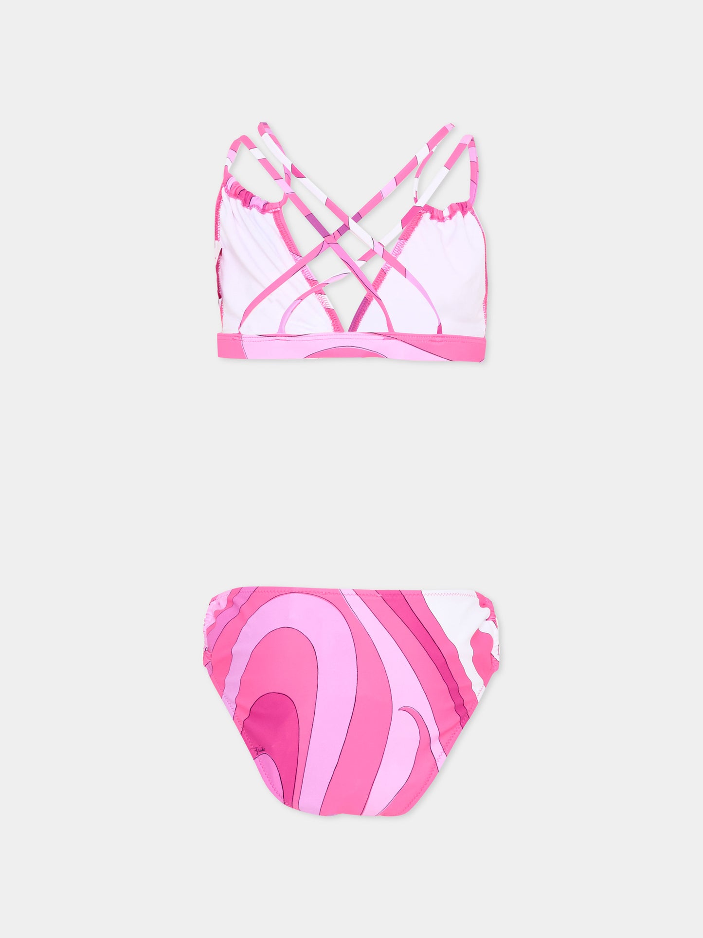 Slip e bikini viola per bambina stampa astratta,Emilio Pucci Junior,PYCA19-Z3747 570BC