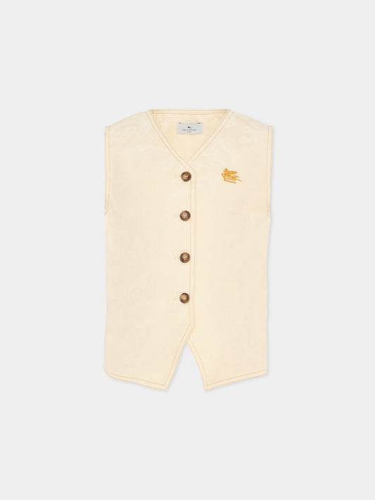 Panciotto avorio per bambino con Pegaso,Etro,GY2A02-I0308 105