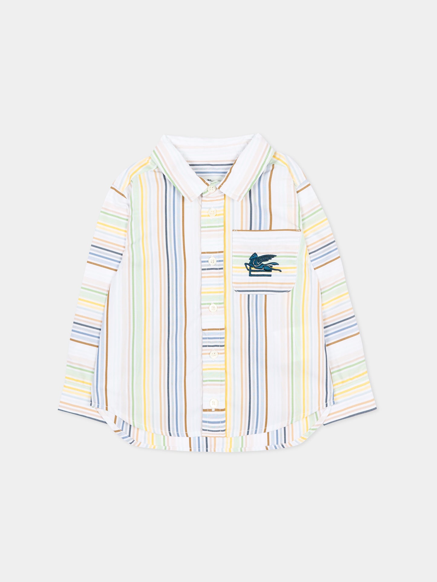 Camicia multicolor a righe per neonato,Etro,GY5500-Z3654 101VE