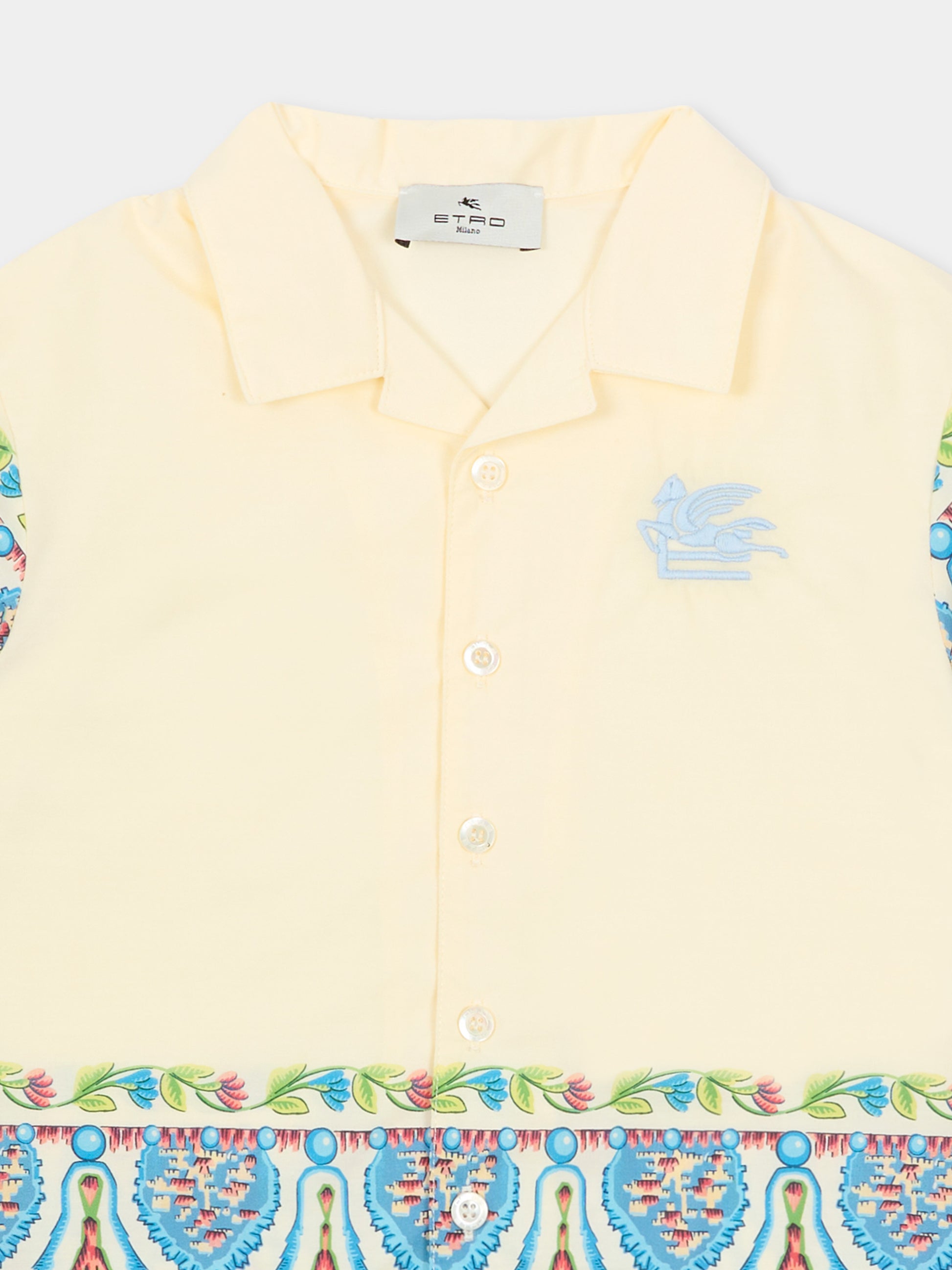 Camicia gialla per neonato con stampa floreale,Etro,GY5520-P0601 106MC