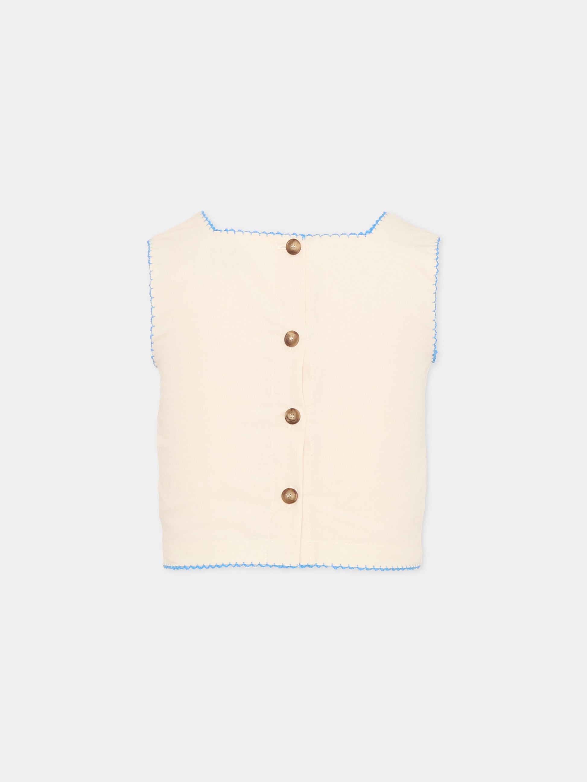 Top beige per bambina con ricamo paisley,Etro,GY5A92-P0287 107