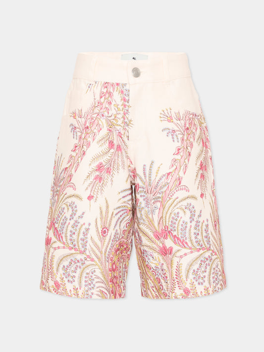 Shorts multicolor per bambini con motivo paisley,Etro,GY6P29-D0137 106RS