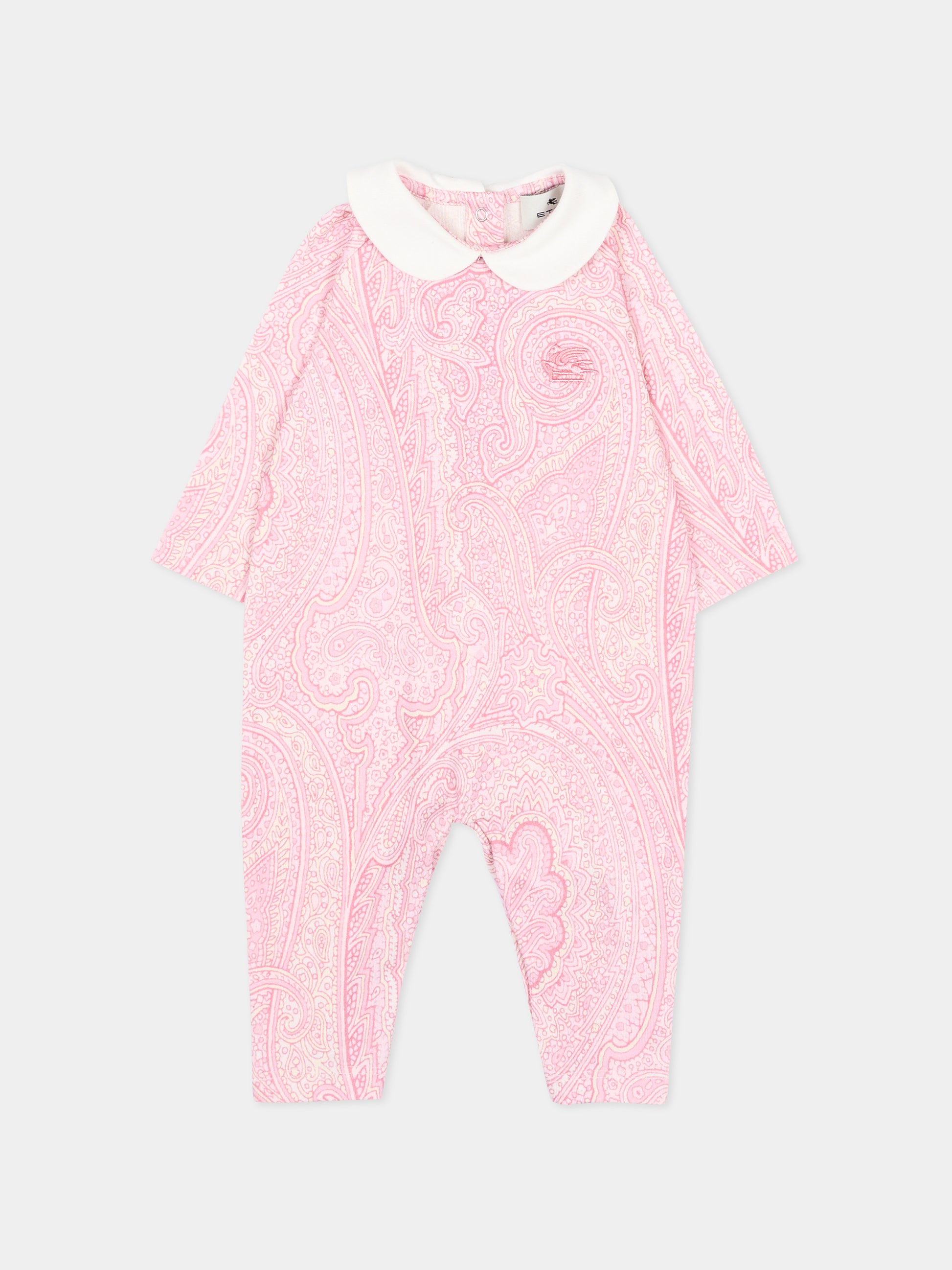 Set tutina rosa per neonata con stampa paisley e logo,Etro,GYB530-Z3771 502