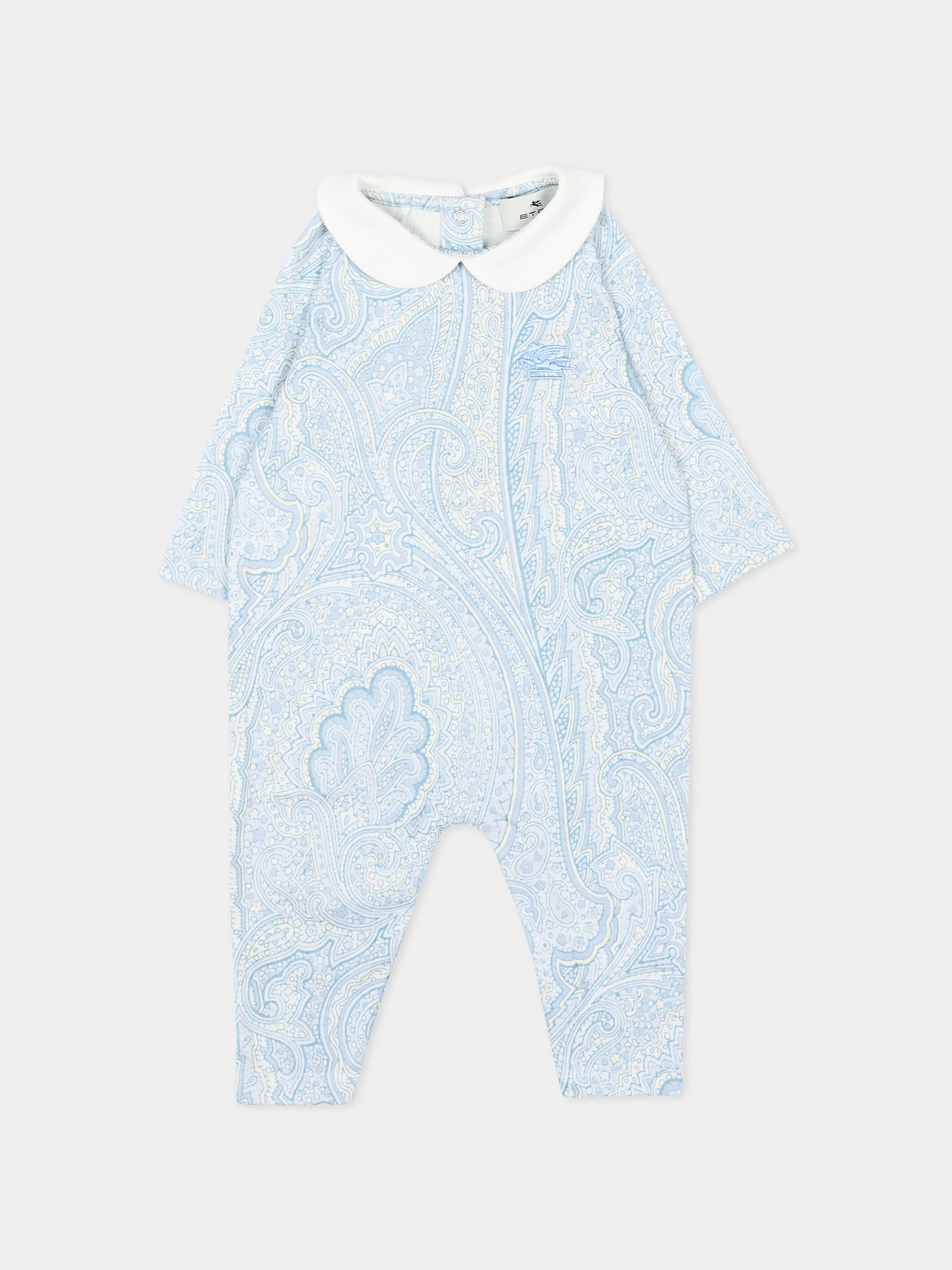 Set tutina celeste per neonato con stampa paisley,Etro,GYB530-Z3771 602