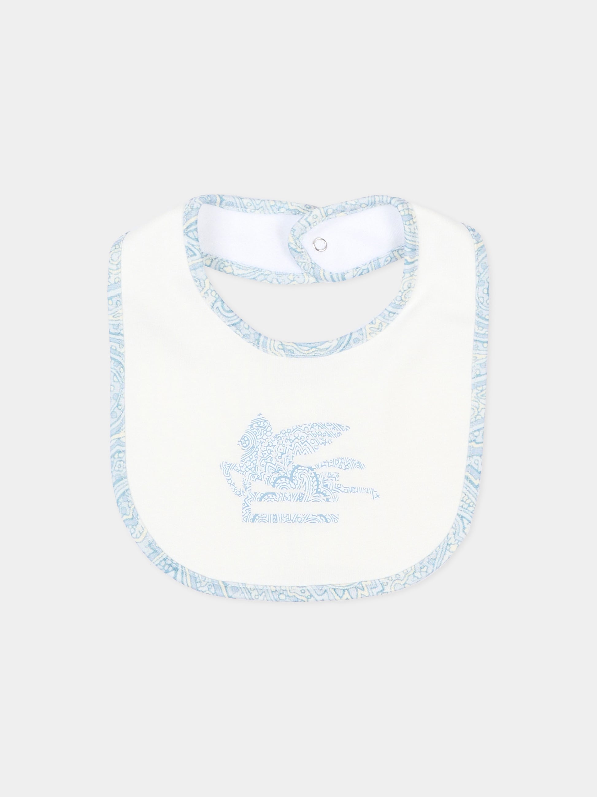 Pagliaccetto celeste per neonato con stampa paisley e logo,Etro,GYB550-Z3771 602