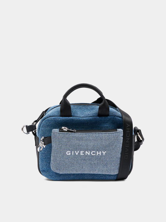 Borsa denim per bambina con logo,Givenchy Kids,H31073 Z25