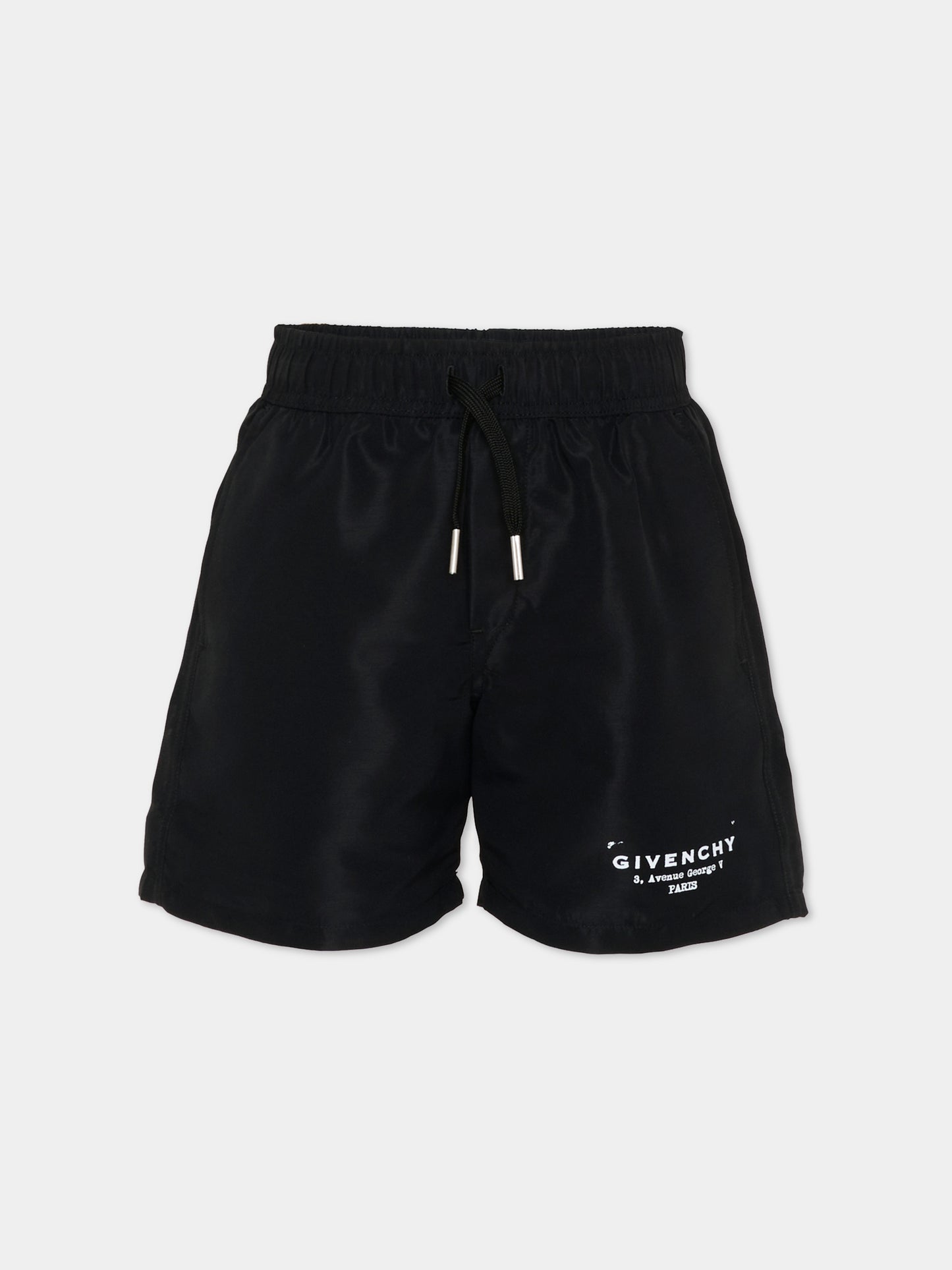 Boxer mare nero per bambino con logo,Givenchy Kids,H31078 09B