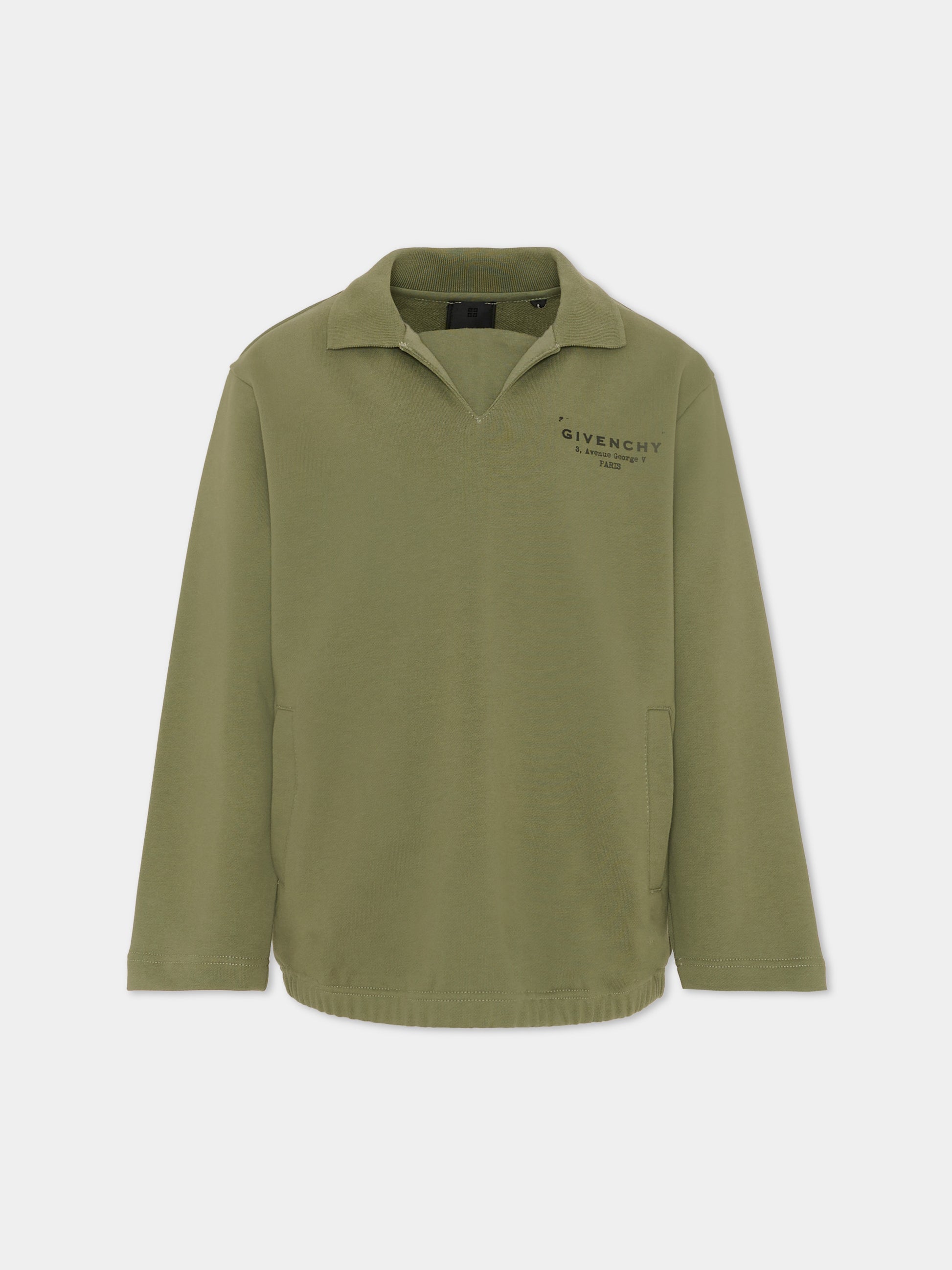 Felpa verde per bambino con logo,Givenchy Kids,H31096 645