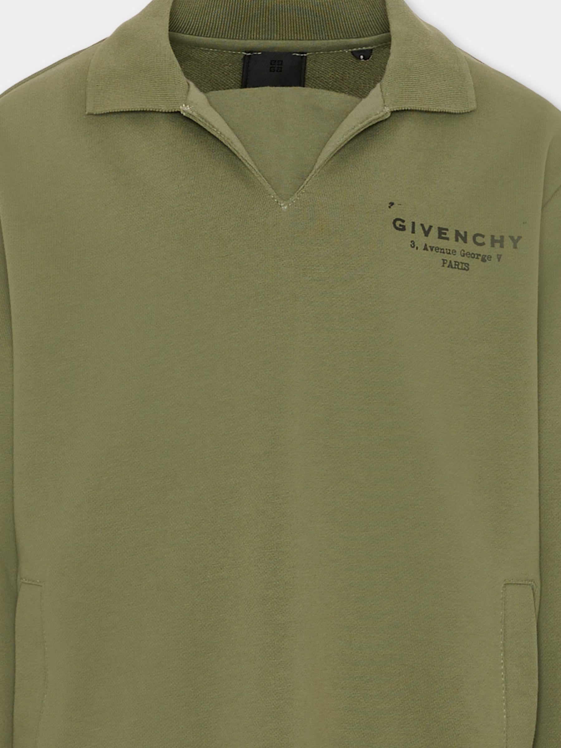 Felpa verde per bambino con logo,Givenchy Kids,H31096 645