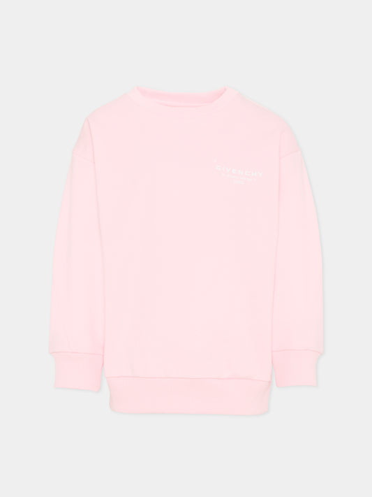 Felpa rosa per bambina con logo,Givenchy Kids,H31098 44Z