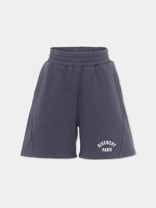 Shorts sportivi grigi per bambino con logo,Givenchy Kids,H31100 061