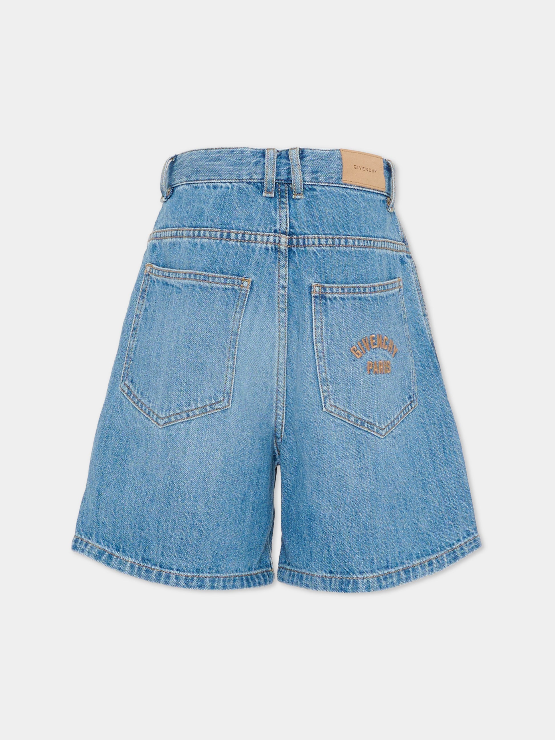 Shorts denim per bambino con logo ricamato,Givenchy Kids,H31110 Z25