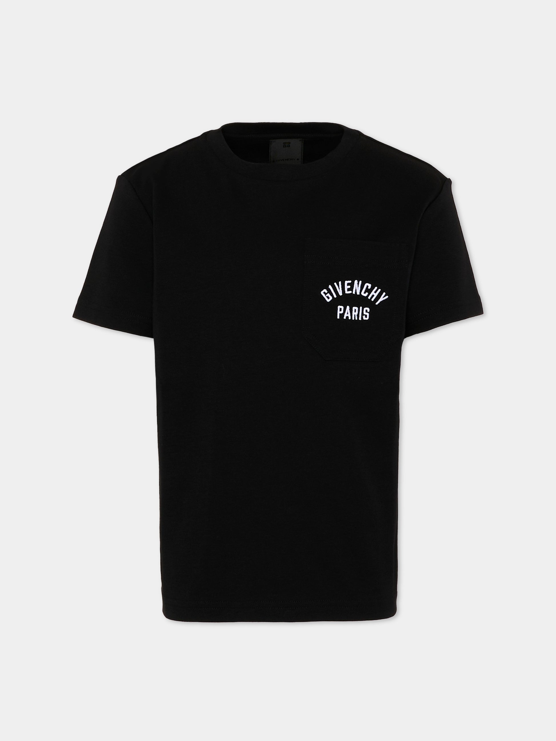 T-Shirt nera per bambini con logo,Givenchy Kids,H31122 09B