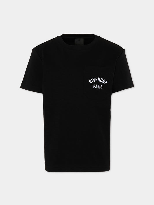 T-Shirt nera per bambini con logo,Givenchy Kids,H31122 09B