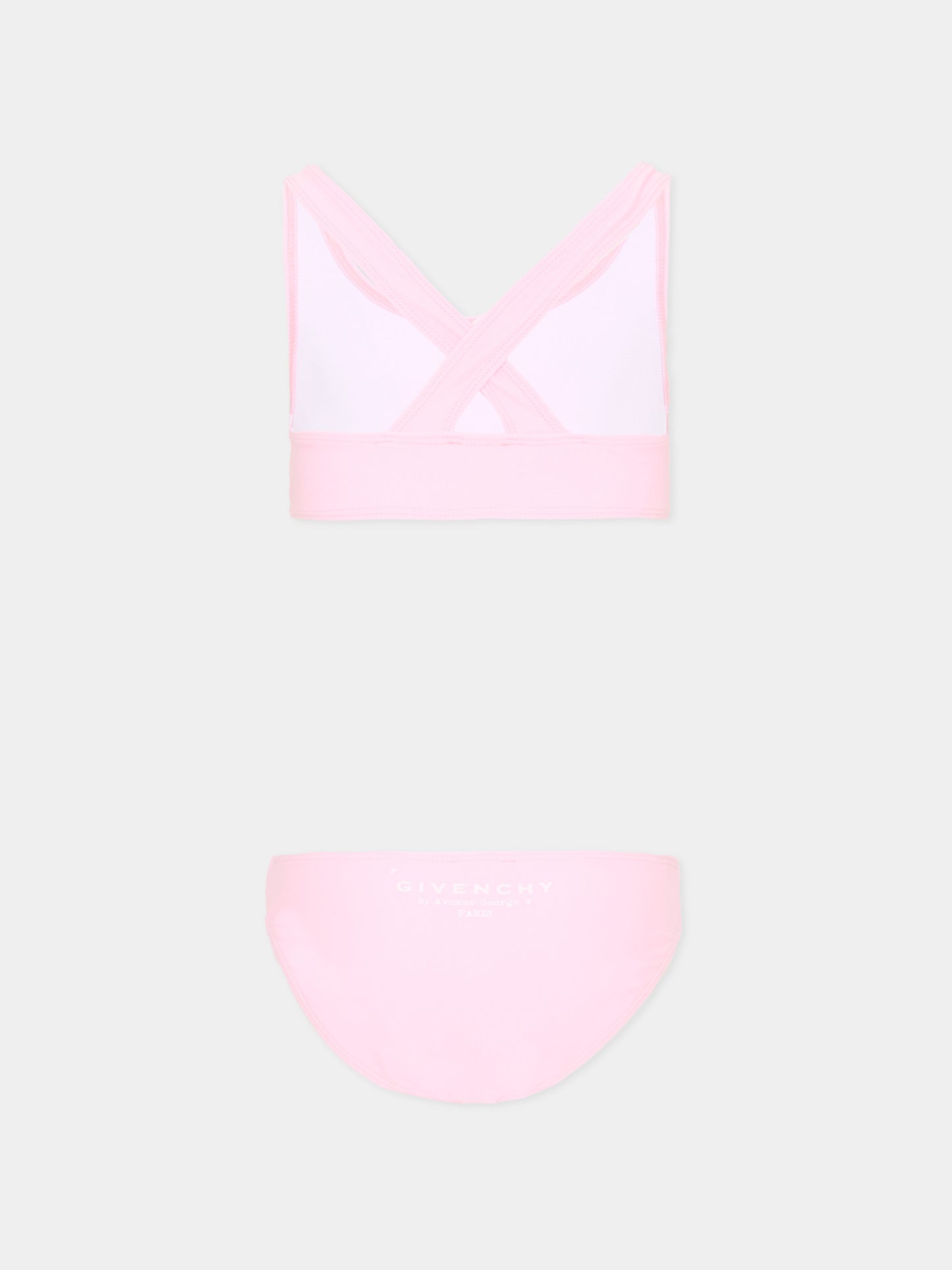 Slip e bikini rosa per bambina con logo,Givenchy Kids,H31218 44Z