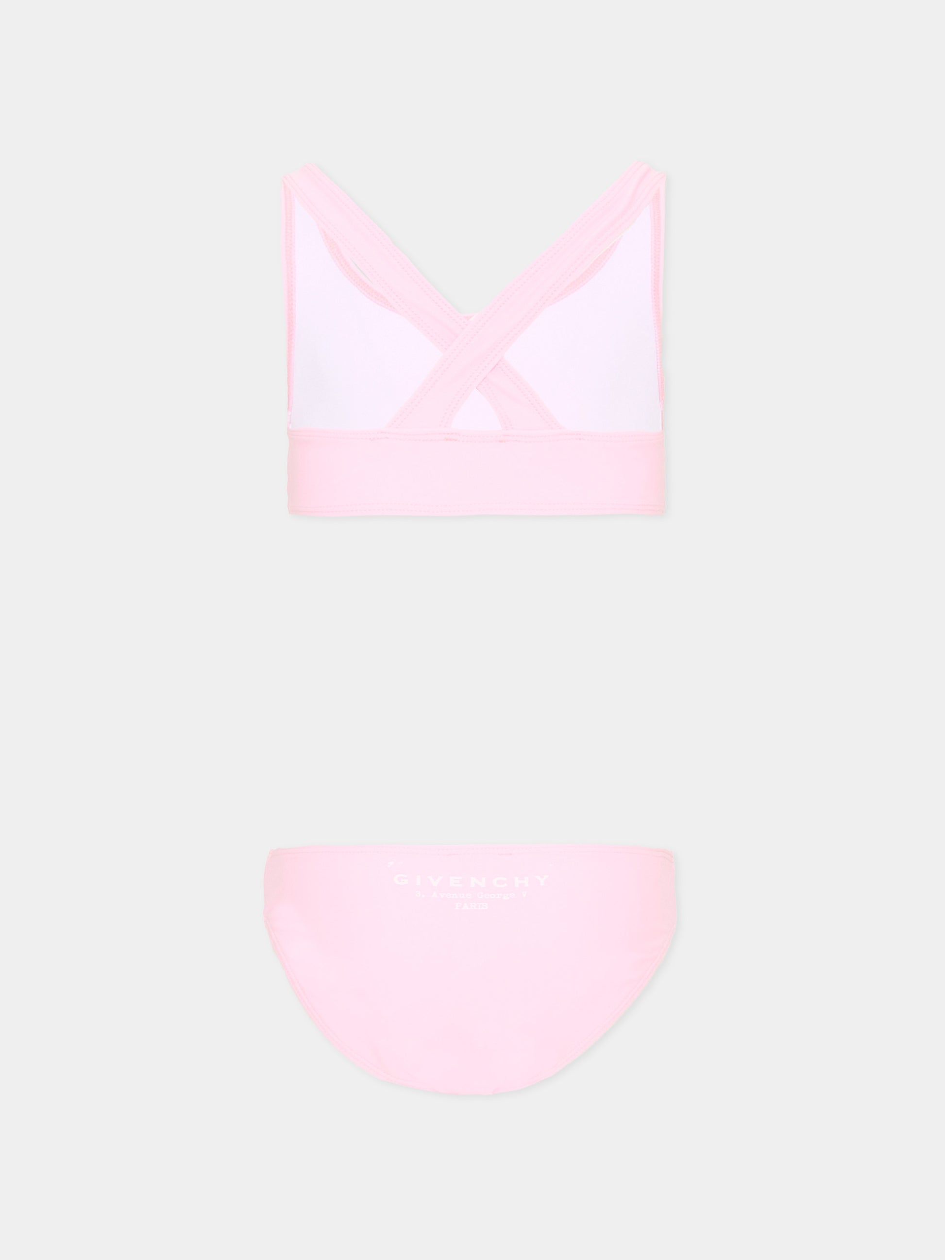Slip e bikini rosa per bambina con logo,Givenchy Kids,H31218 44Z
